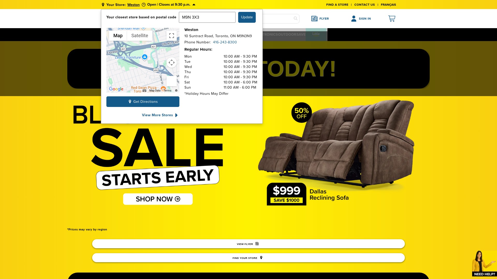 Screenshot of leons.ca