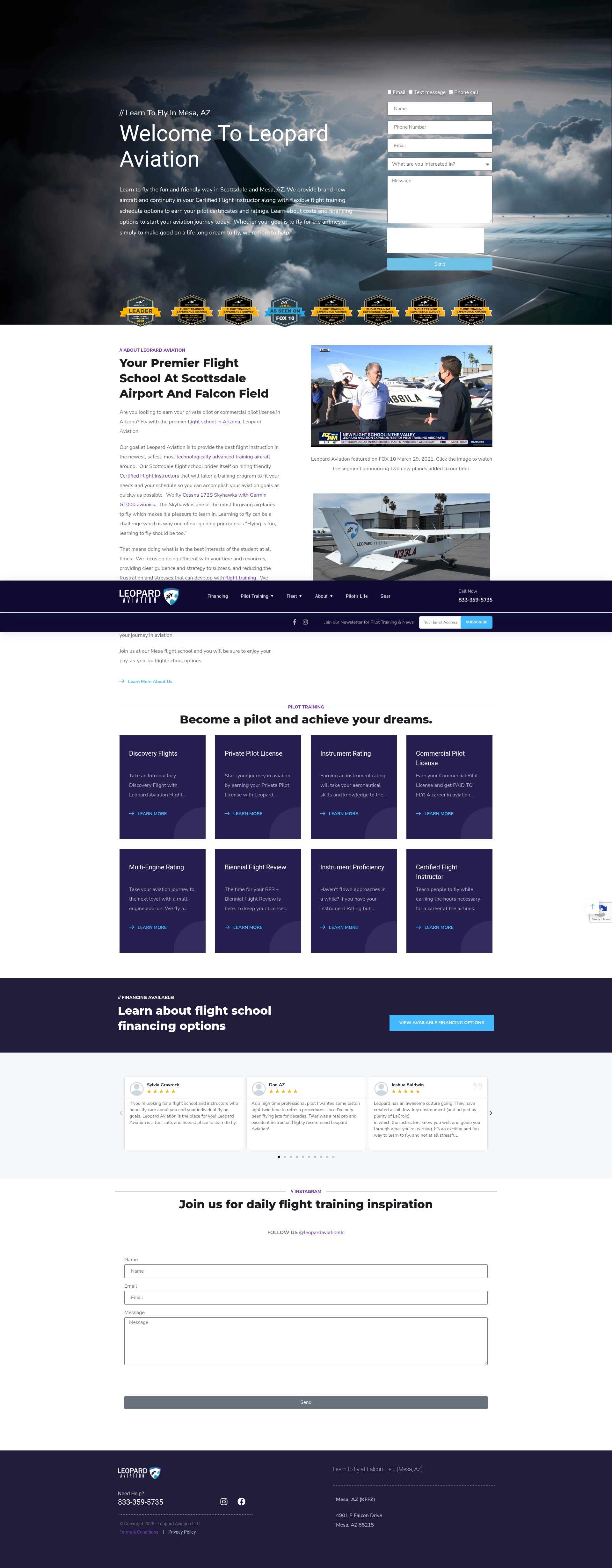 Screenshot of leopardaviation.com