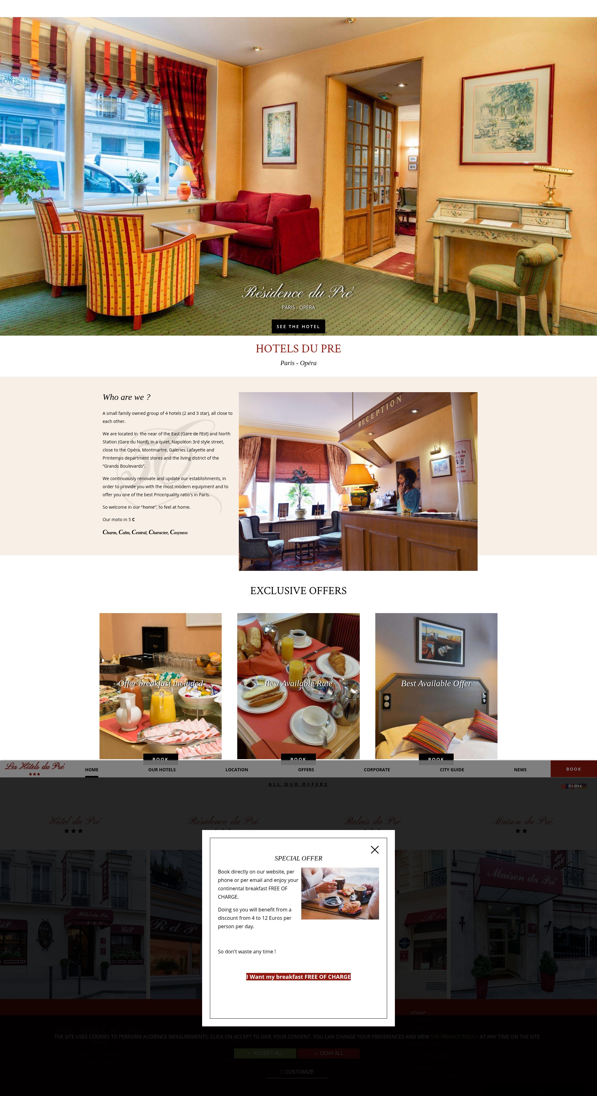 Screenshot of leshotelsdupre.com