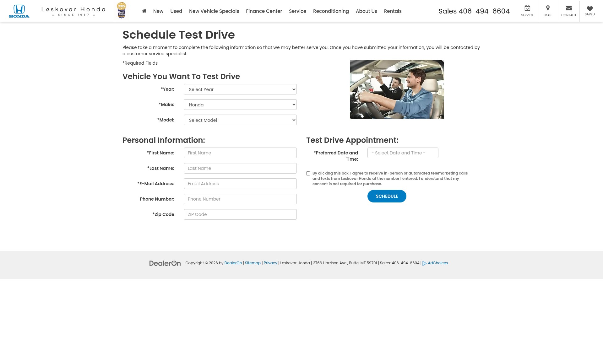 Screenshot of leskovarhonda.com