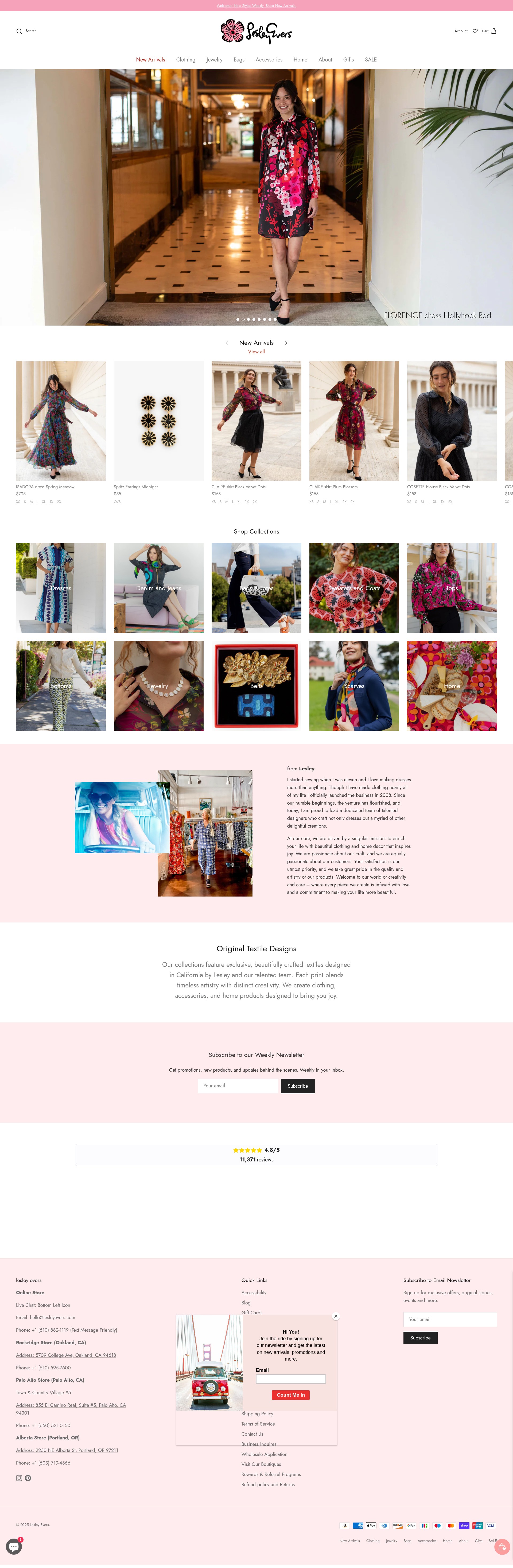 Screenshot of lesleyevers.com