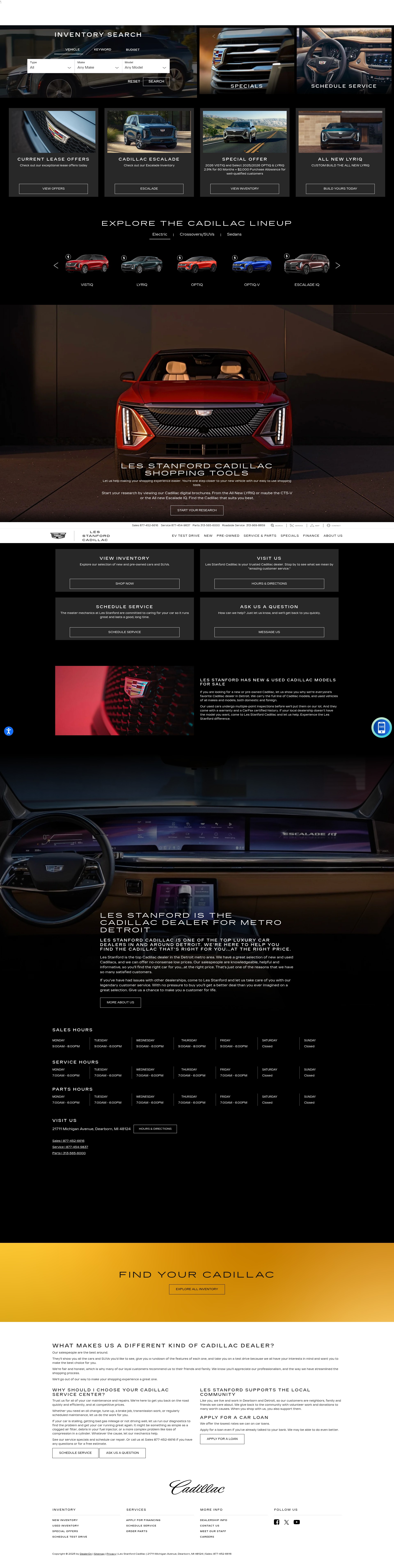 Screenshot of lesstanfordcadillac.com