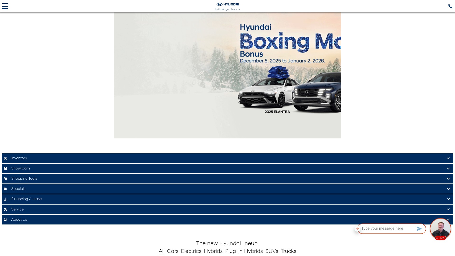 Screenshot of lethbridgehyundai.com
