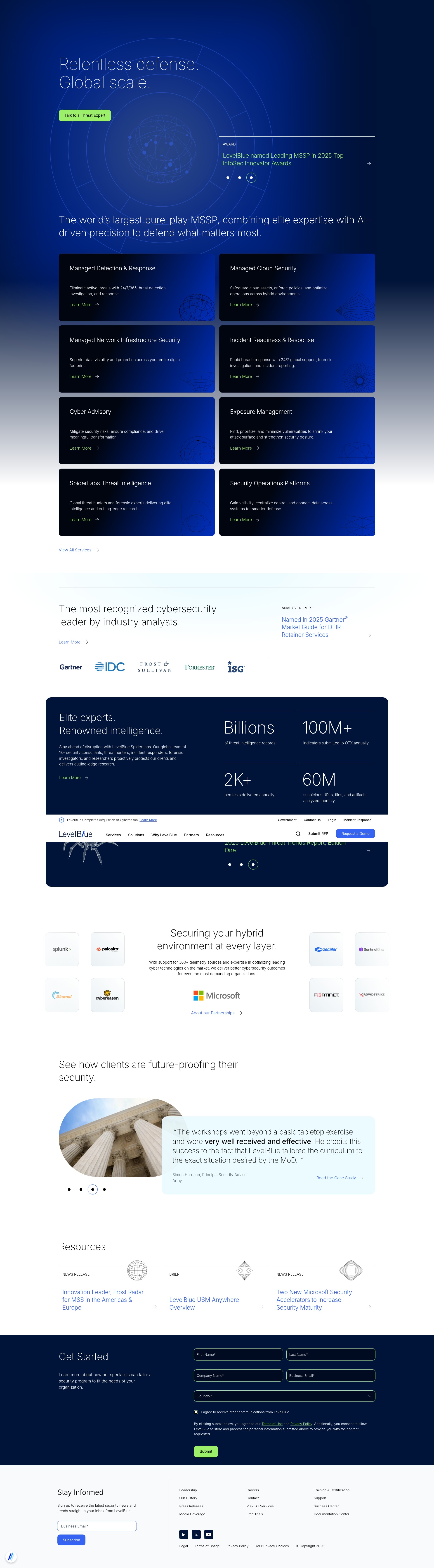 Screenshot of levelblue.com