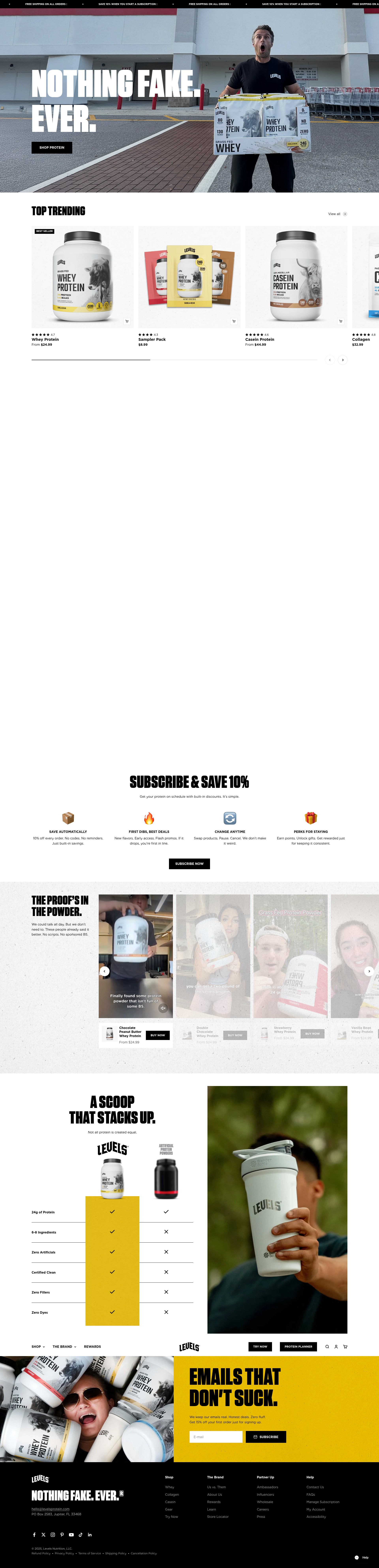 Screenshot of levelsprotein.com