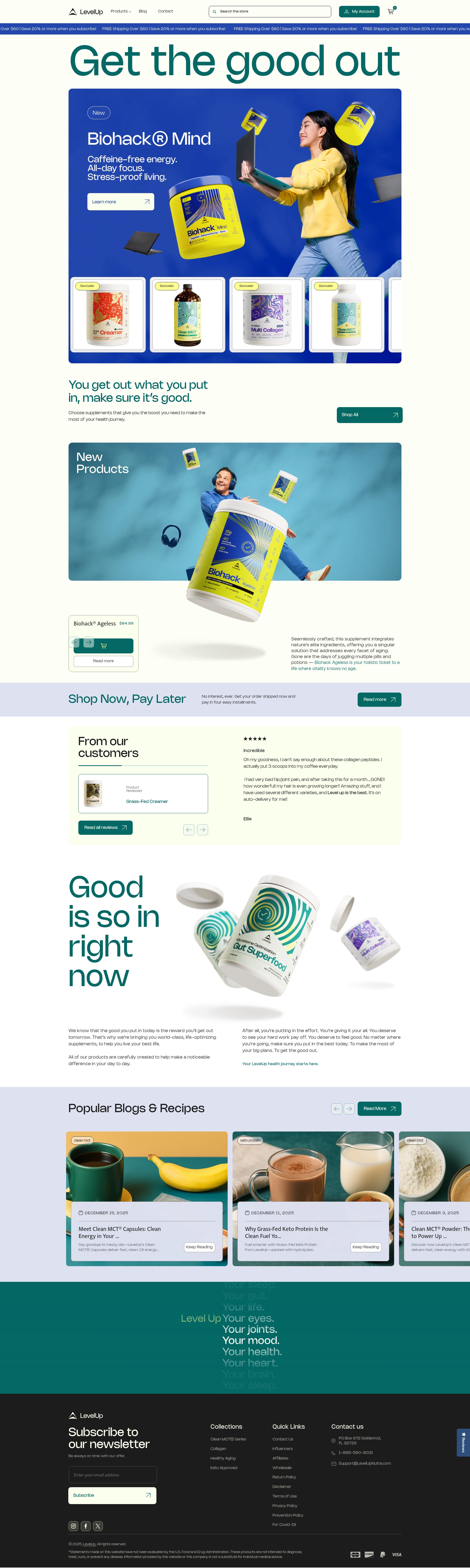 Screenshot of levelupnutra.com