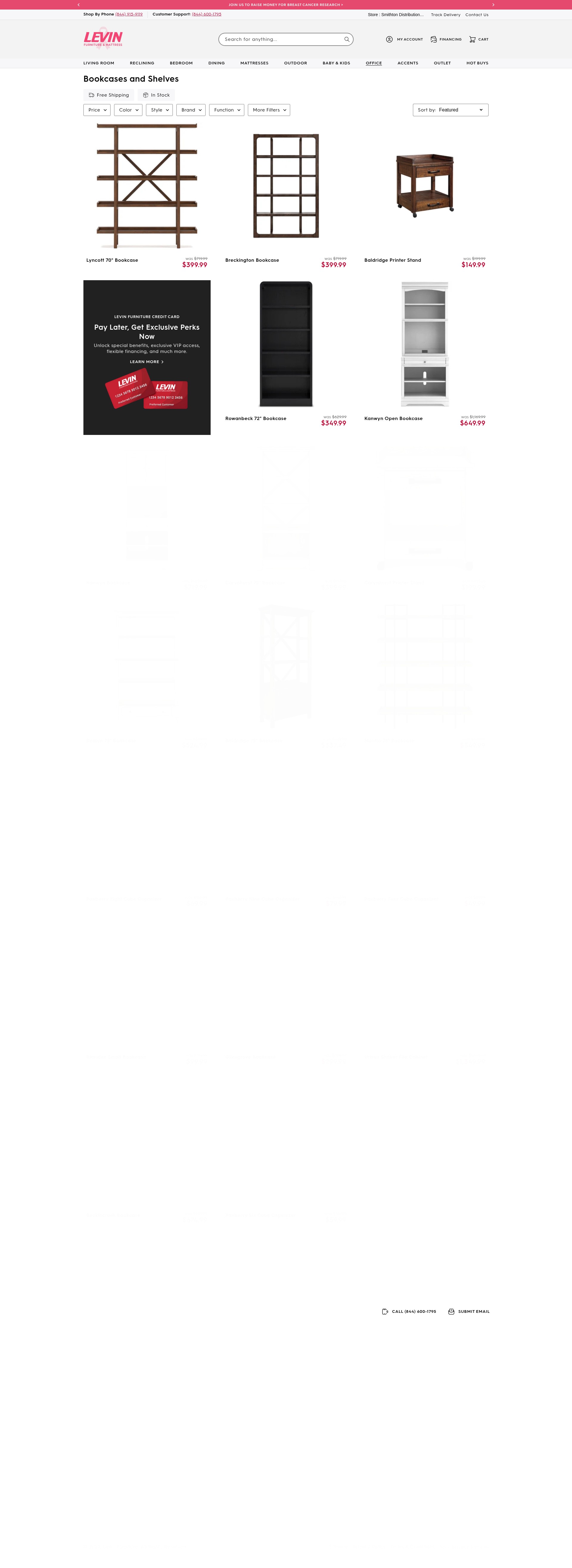 Screenshot of levinfurniture.com