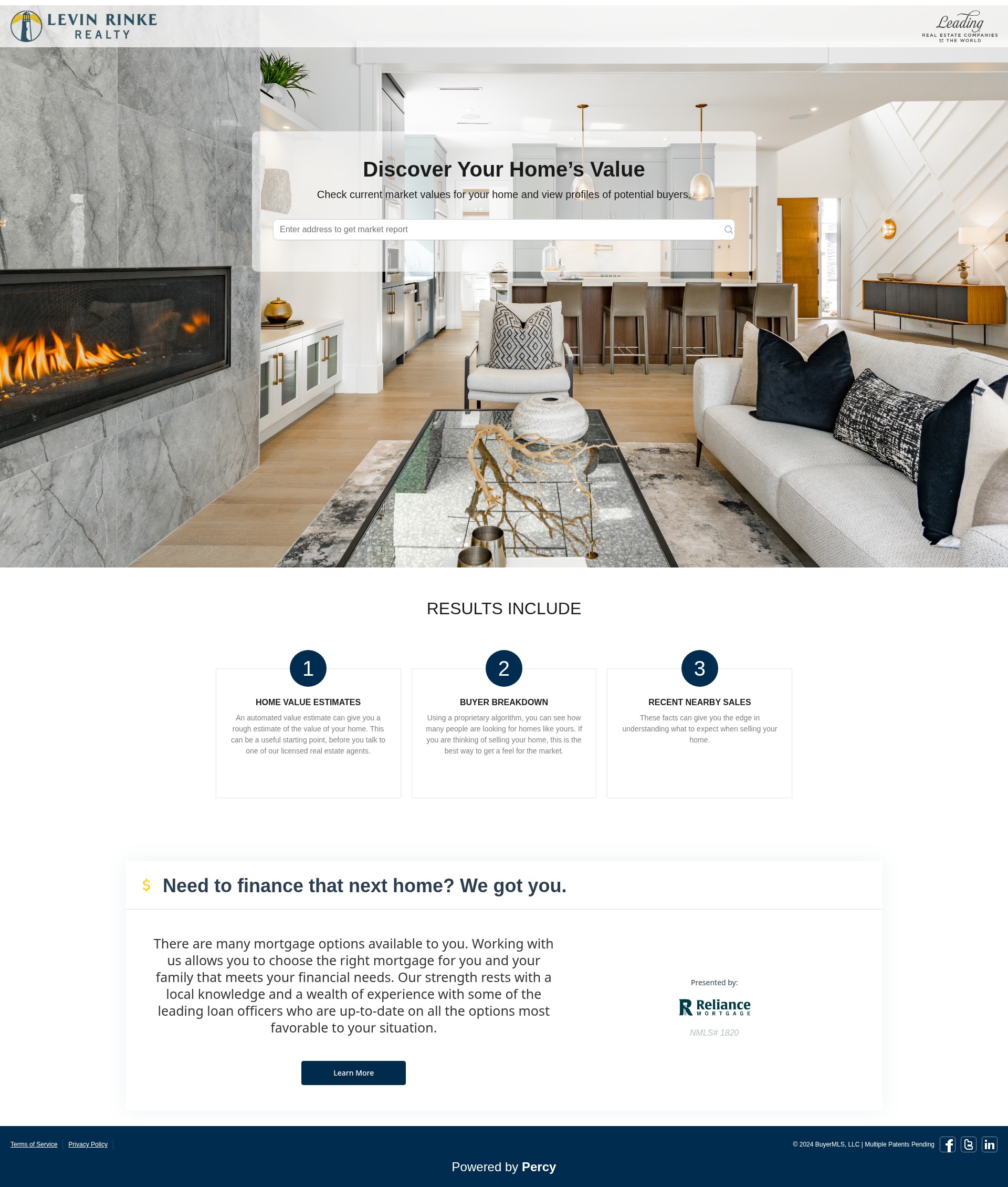 Screenshot of levinrinkerealty.findbuyers.com