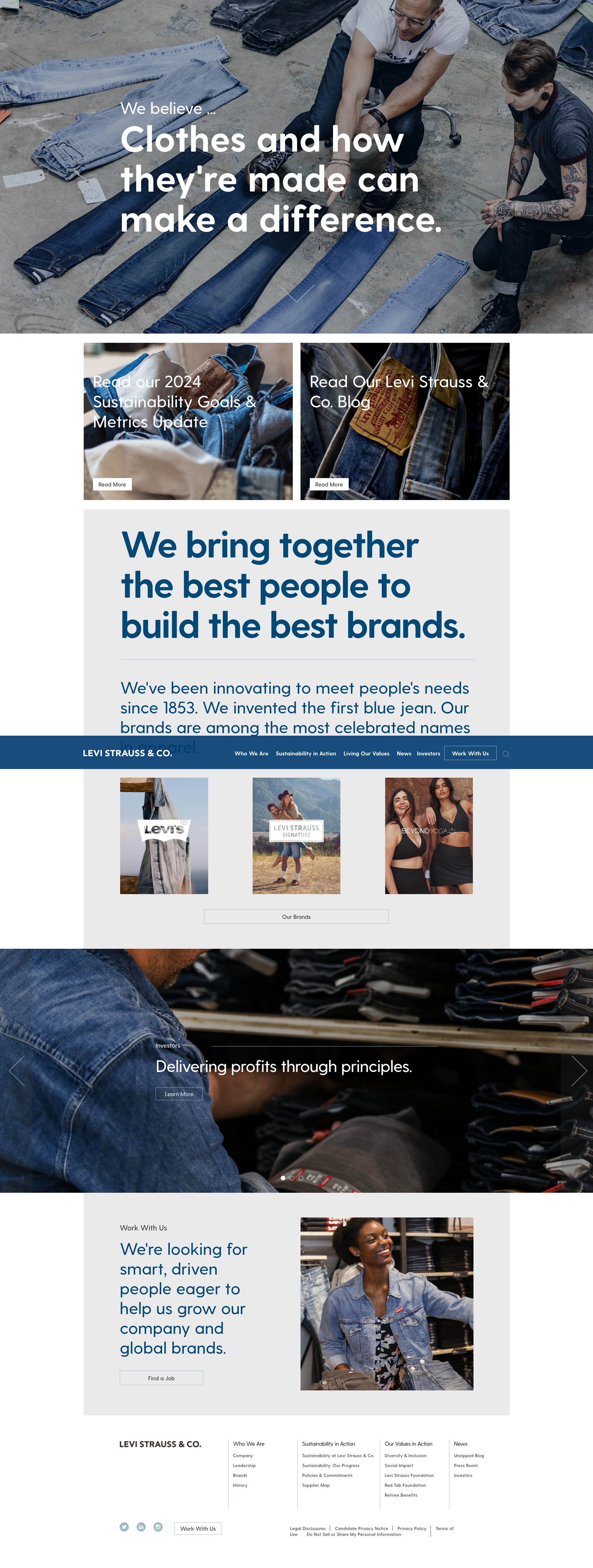 Screenshot of levistrauss.com