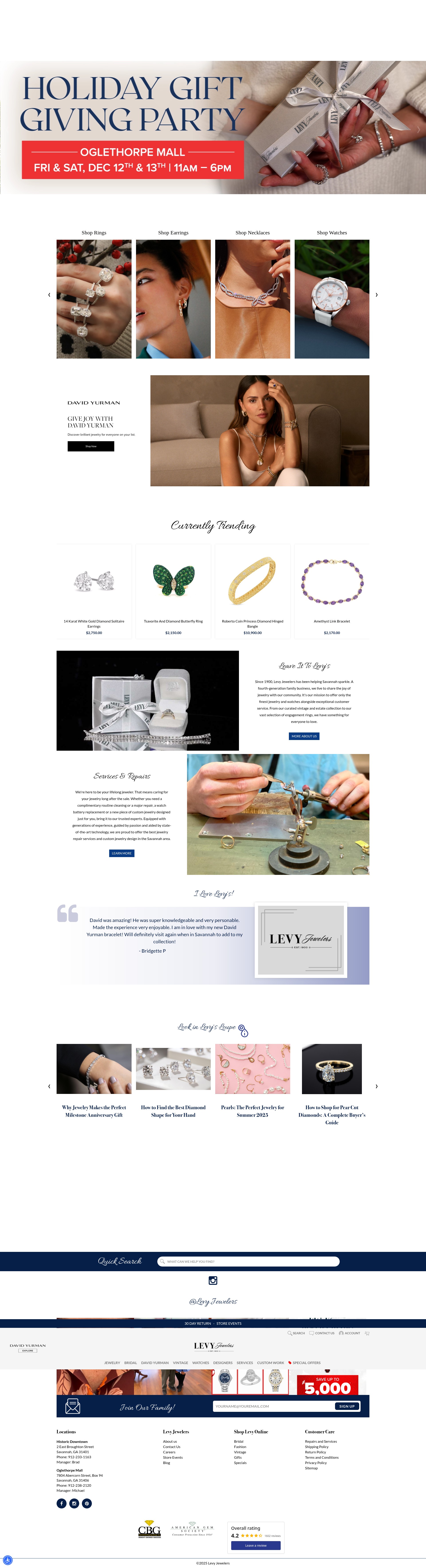 Screenshot of levyjewelers.com