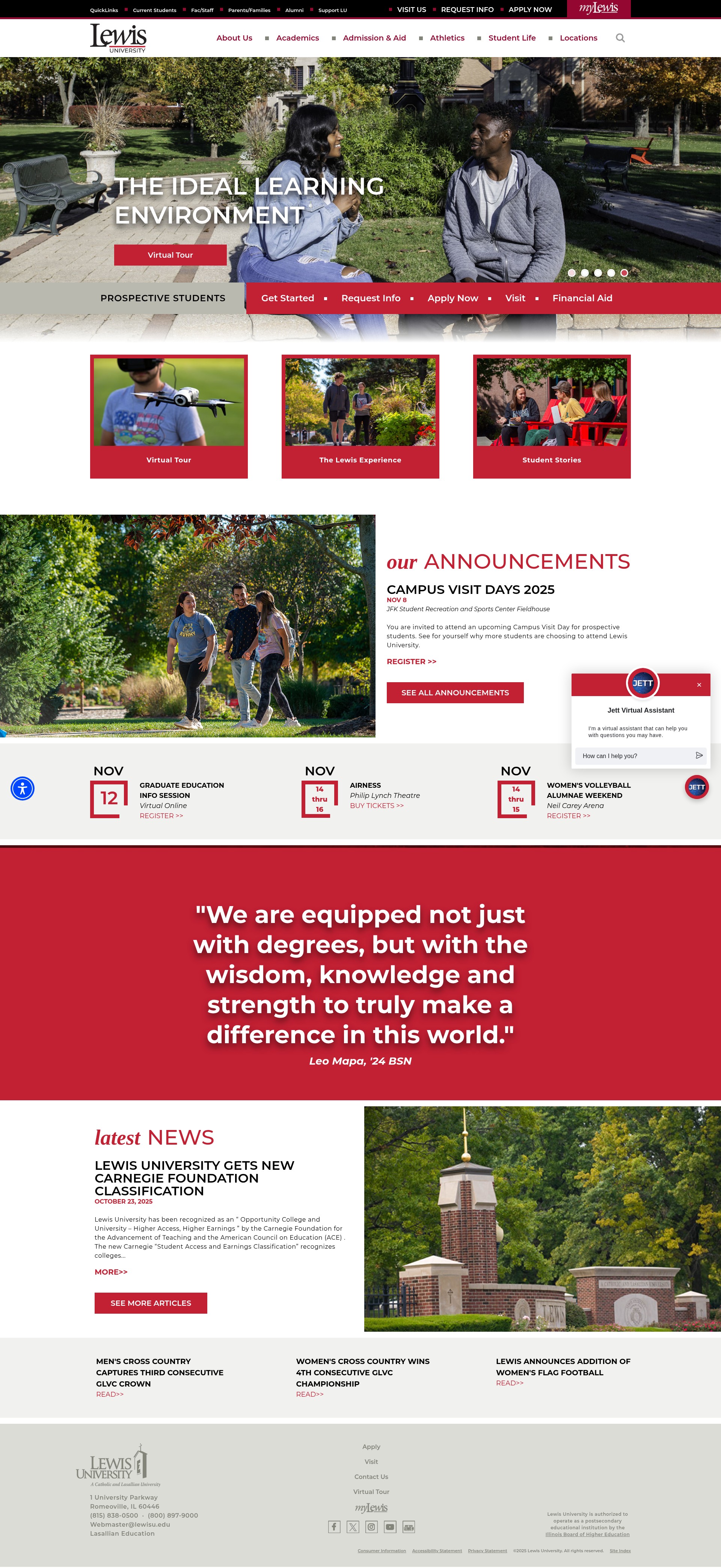 Screenshot of lewisu.edu