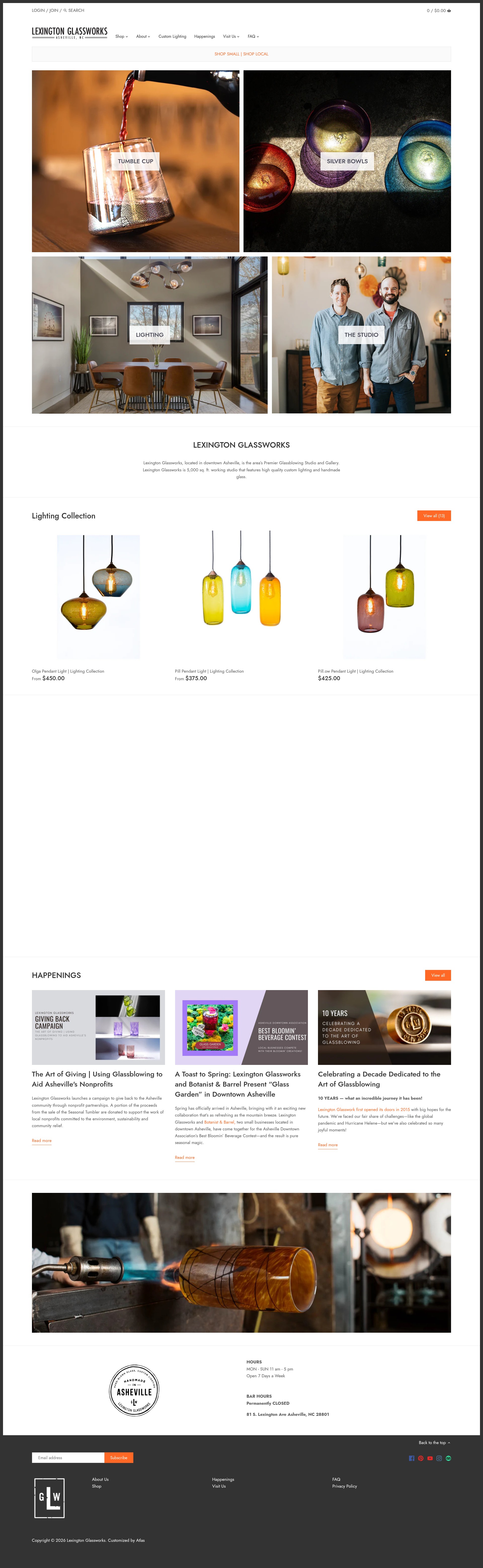 Screenshot of lexingtonglassworks.com