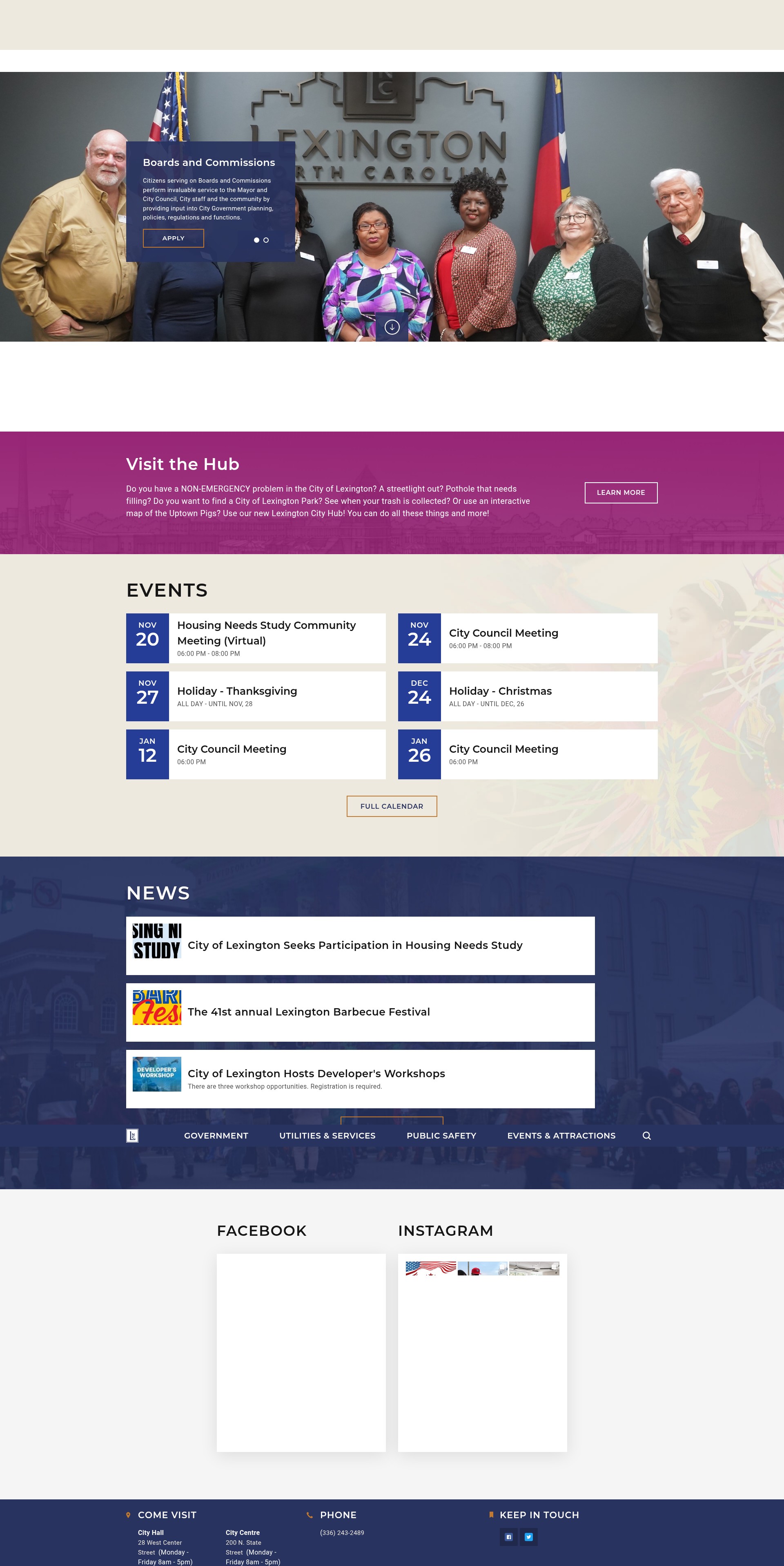 Screenshot of lexingtonnc.gov