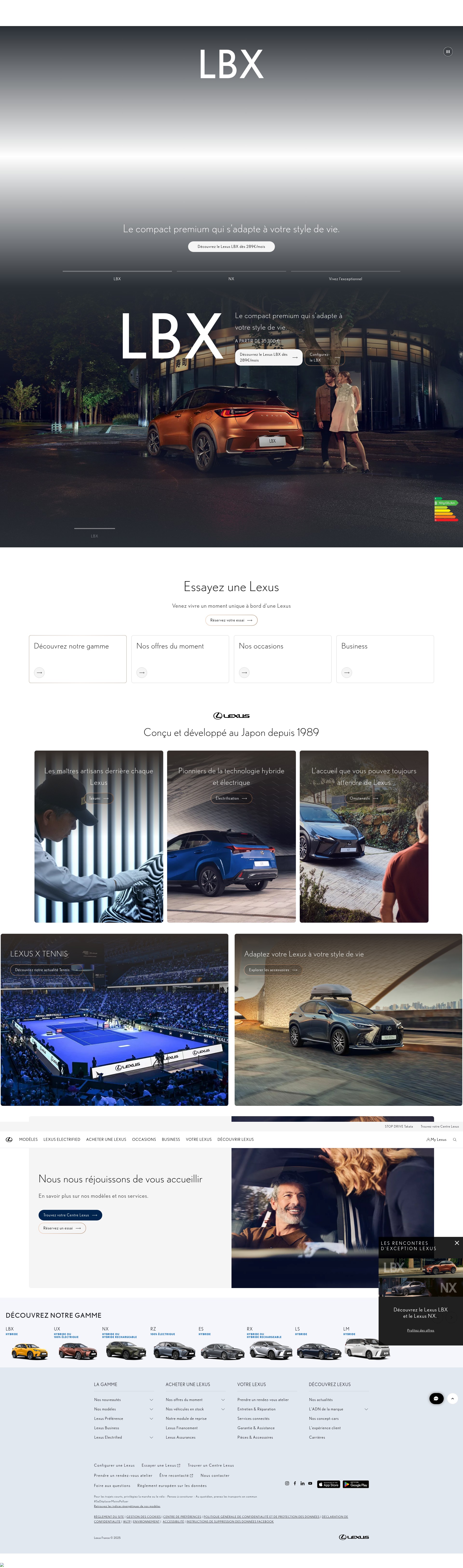 Screenshot of lexus.fr