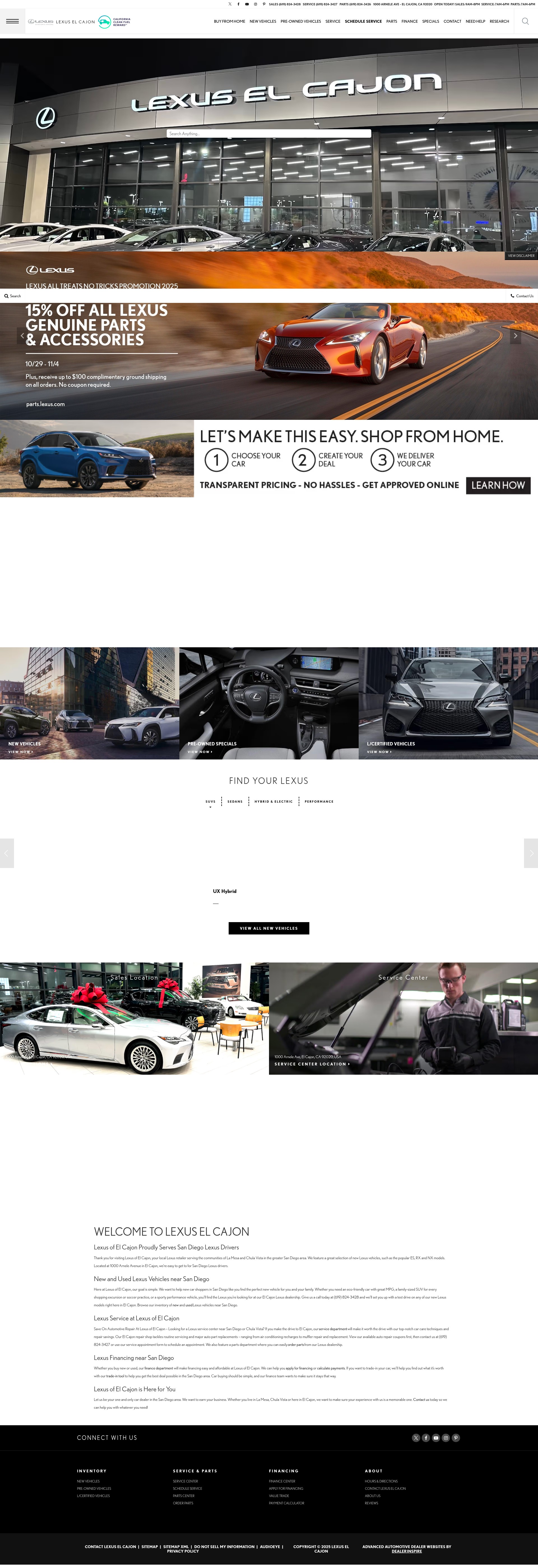 Screenshot of lexuselcajon.com