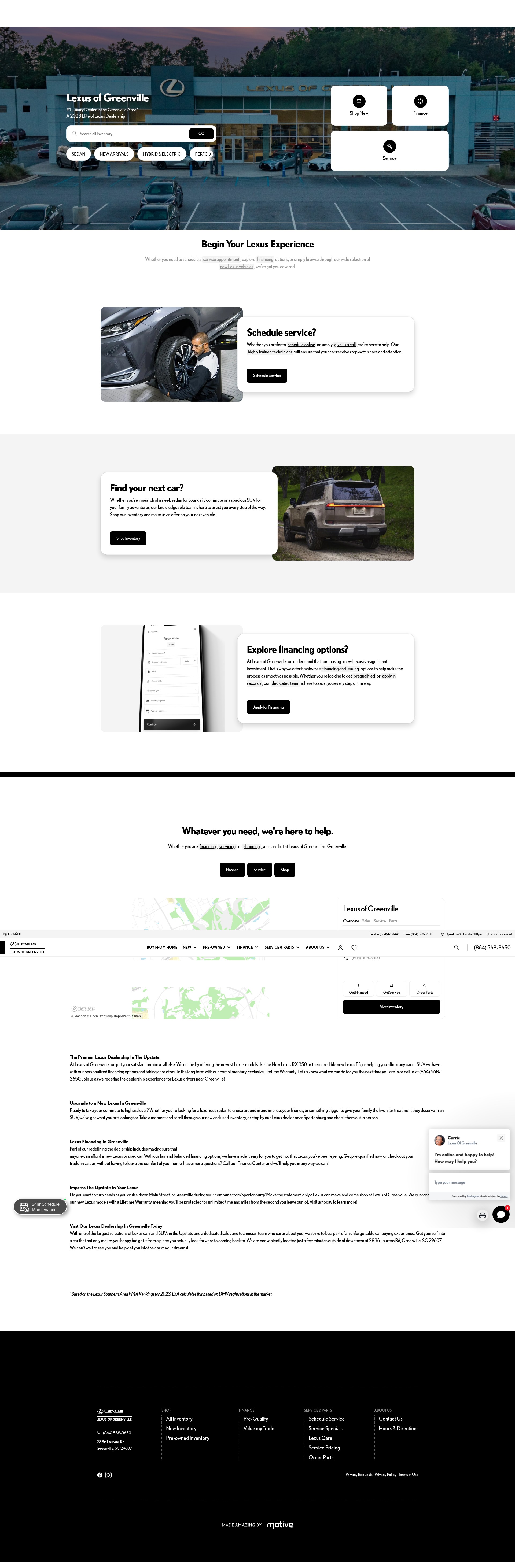 Screenshot of lexusofgreenville.com