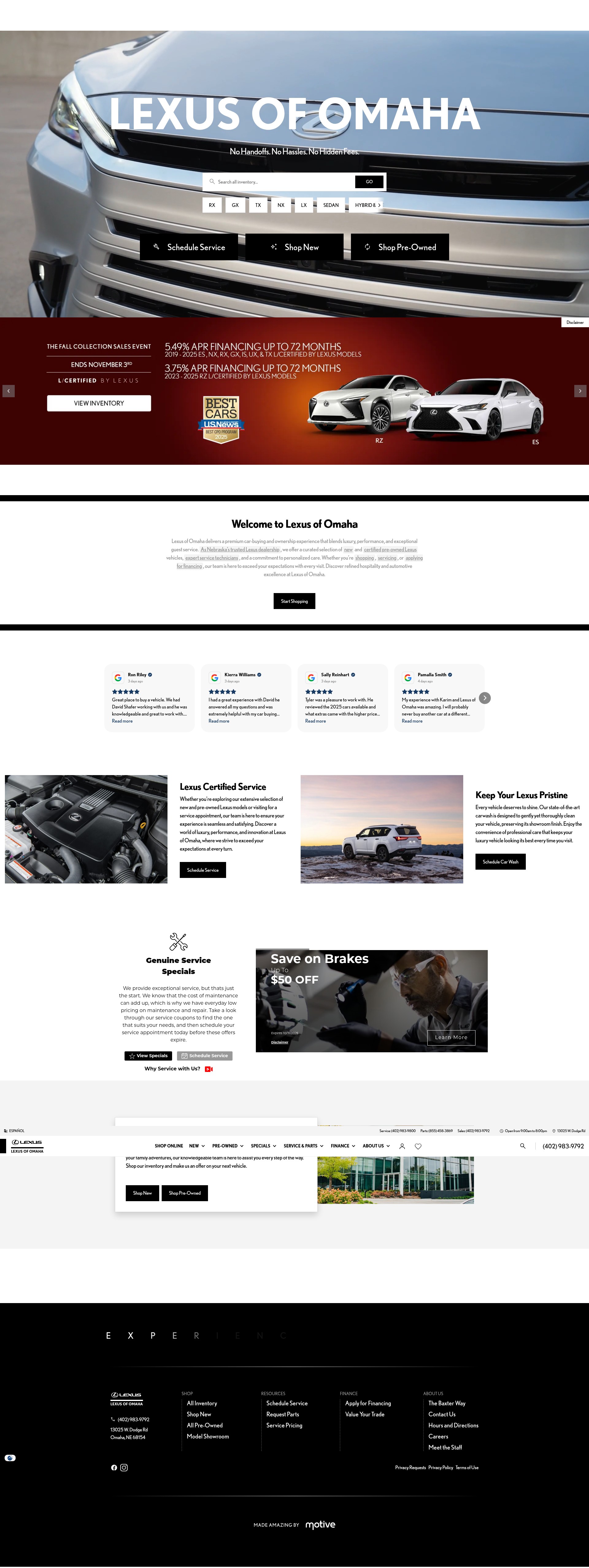 Screenshot of lexusofomaha.com