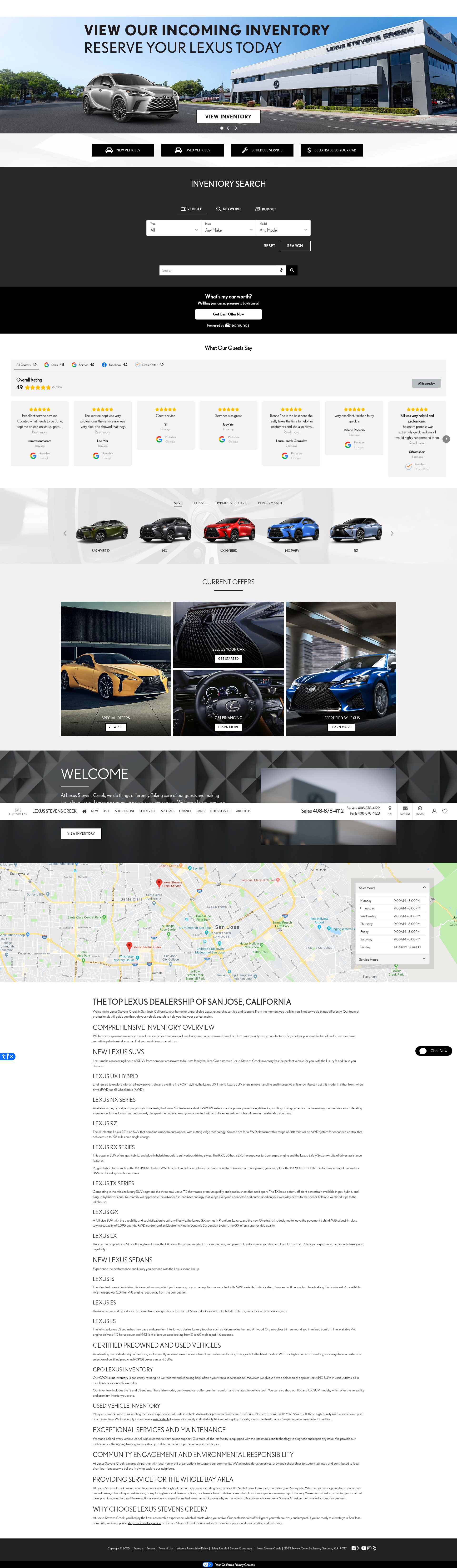 Screenshot of lexusstevenscreek.com