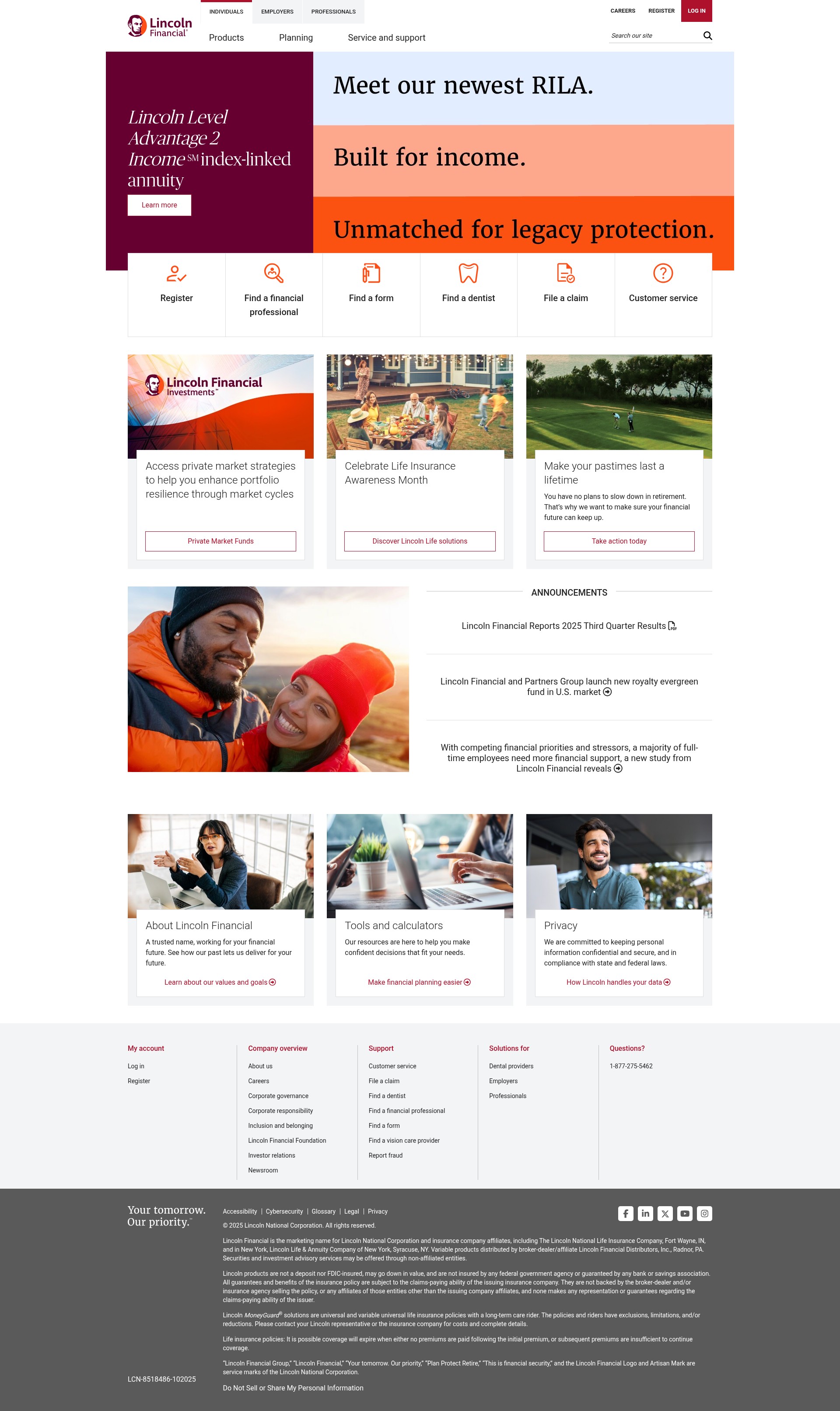 Screenshot of lfg.com