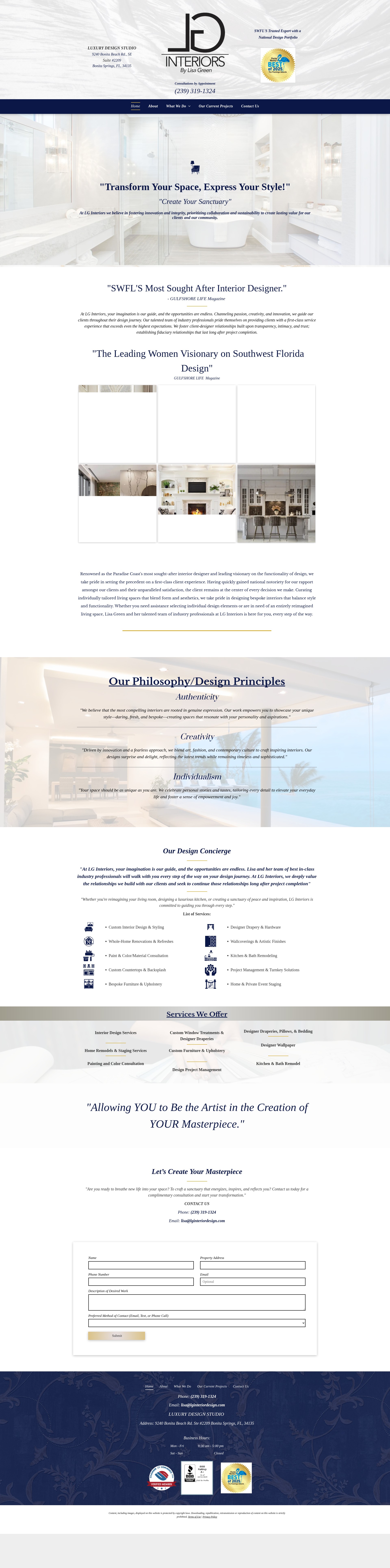 Screenshot of lginteriordesign.com