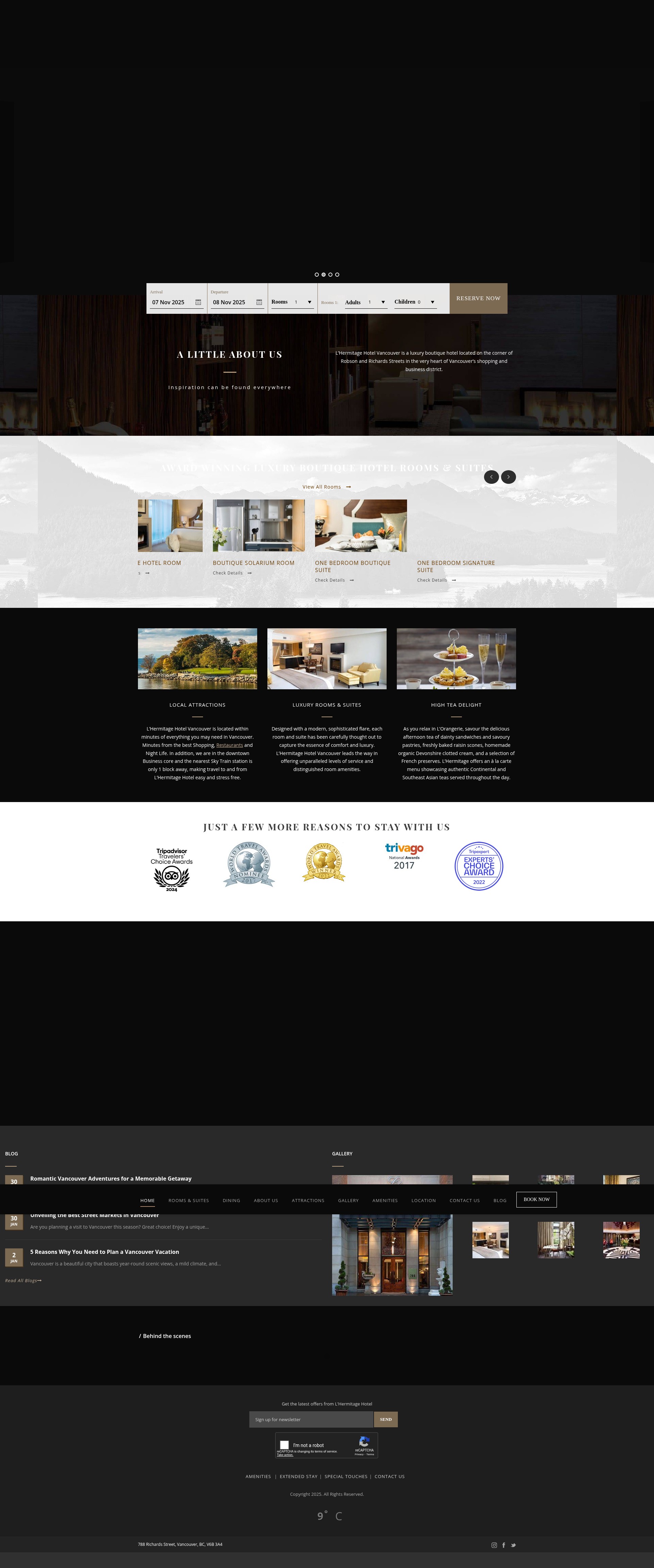 Screenshot of lhermitagevancouver.com