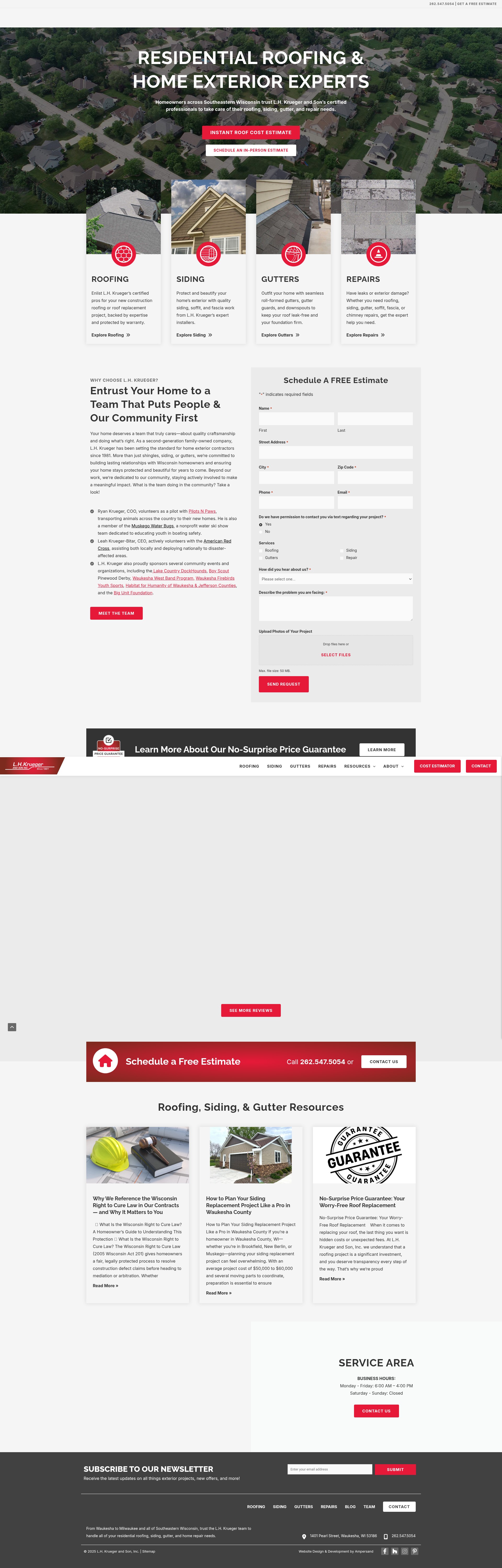 Screenshot of lhkruegerandson.com