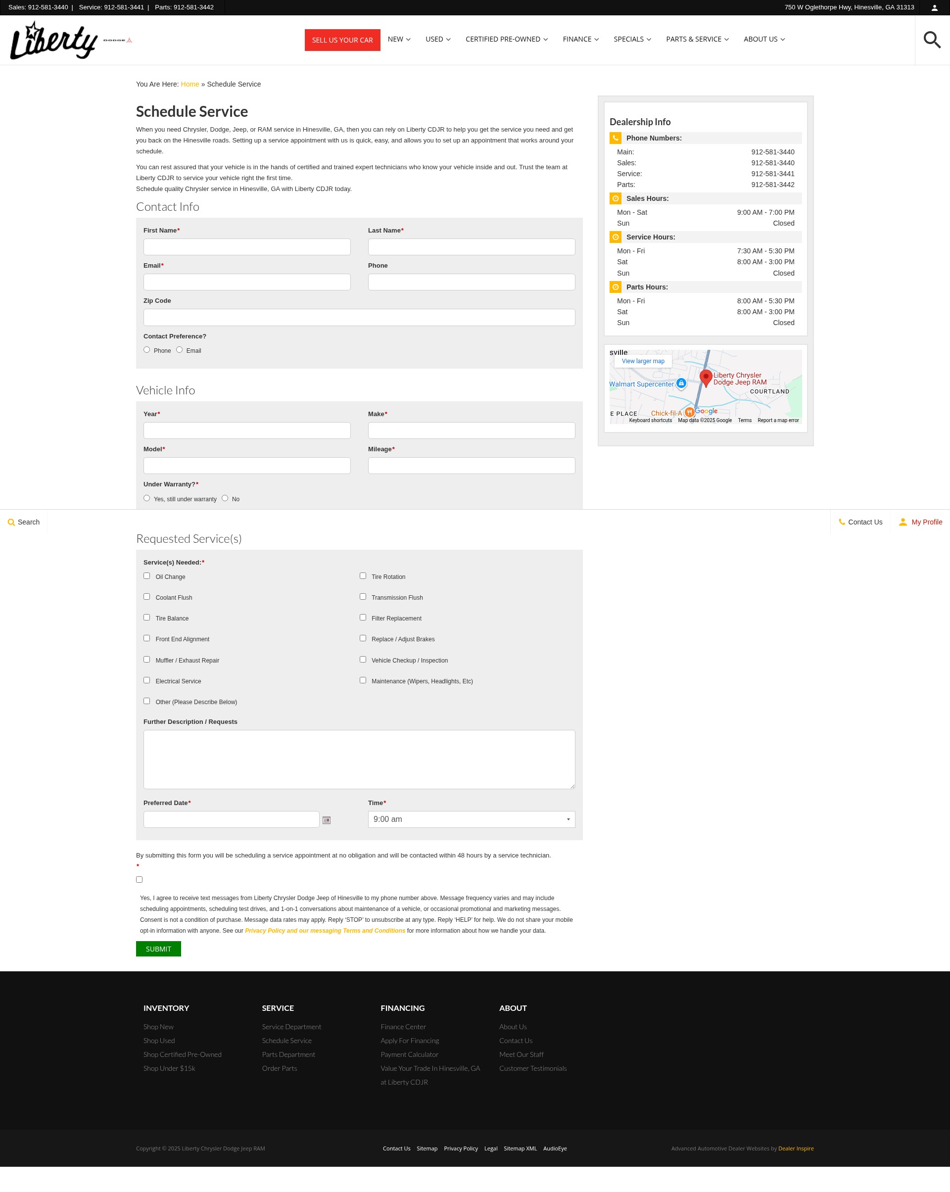 Screenshot of libertychryslerdodgejeep.com