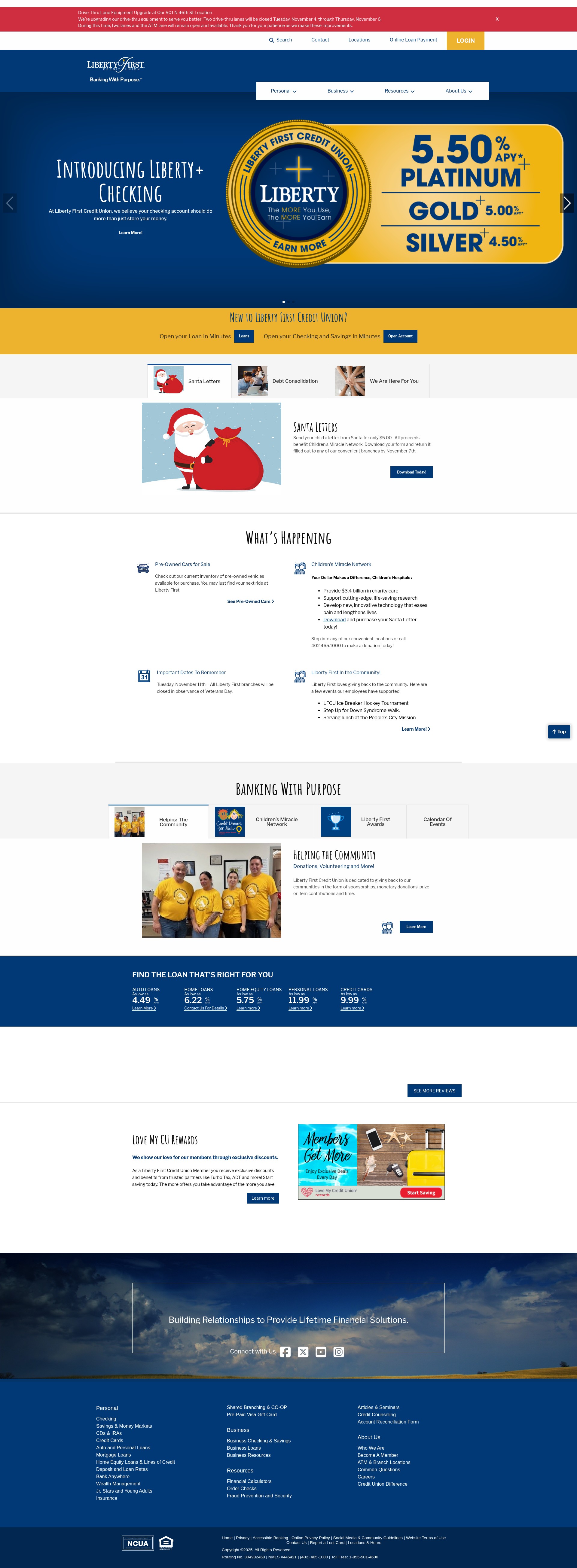 Screenshot of libertyfirstcu.com