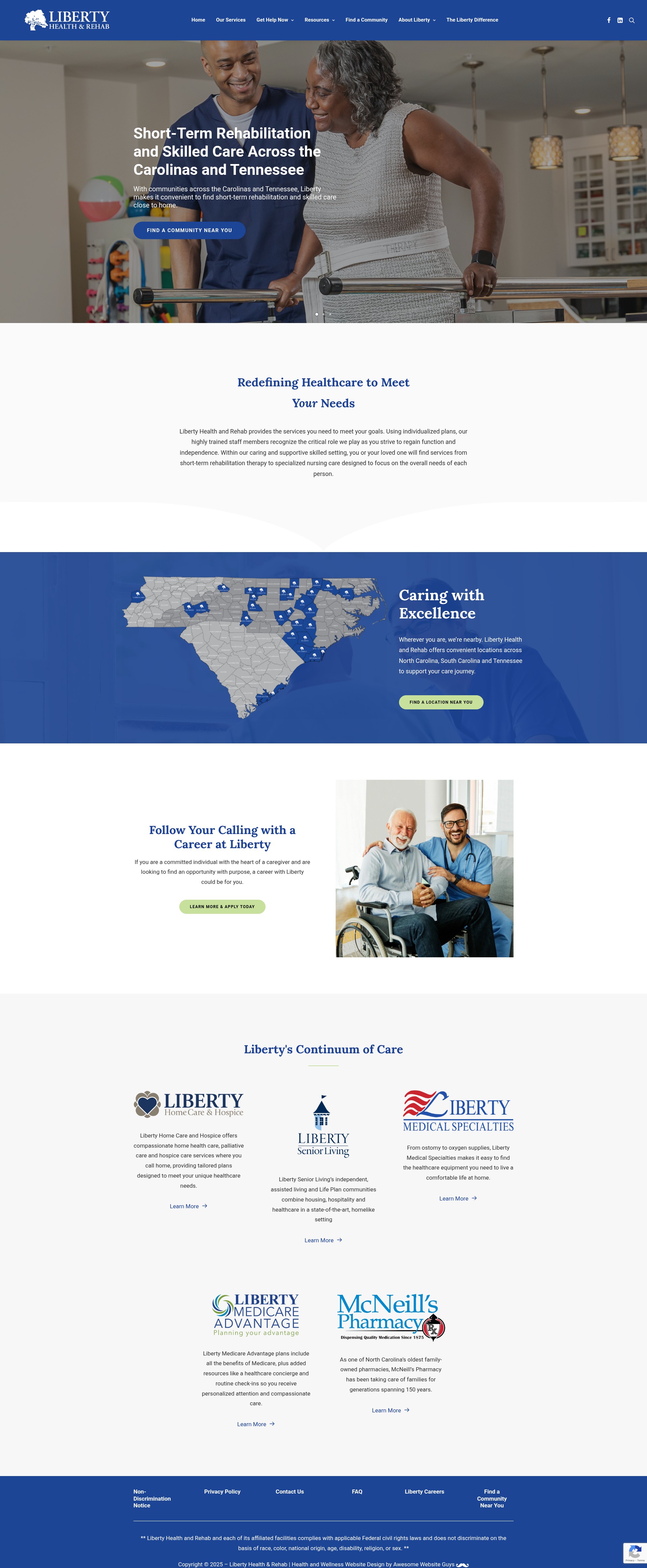 Screenshot of libertyhealthandrehab.com