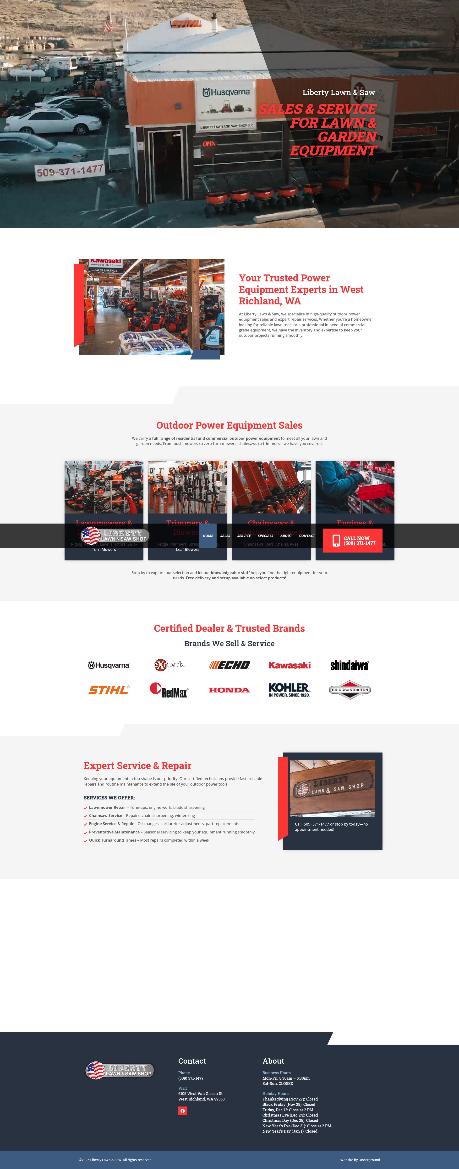 Screenshot of libertylawnandsaw.com