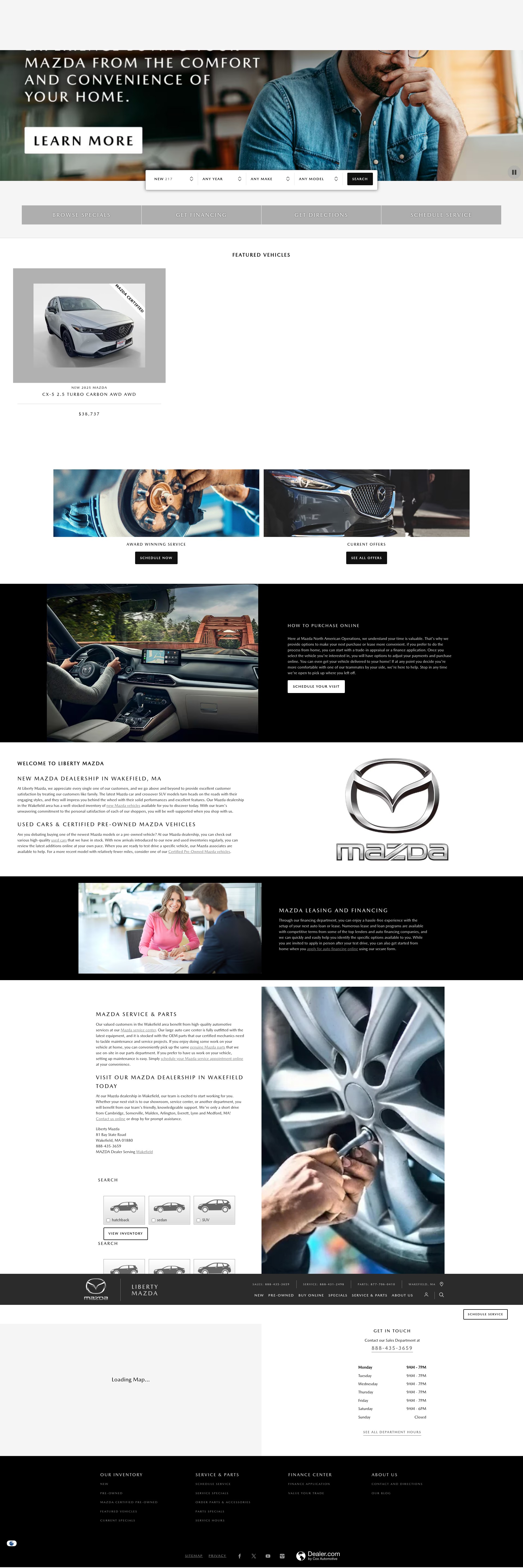 Screenshot of libertymazdausa.com
