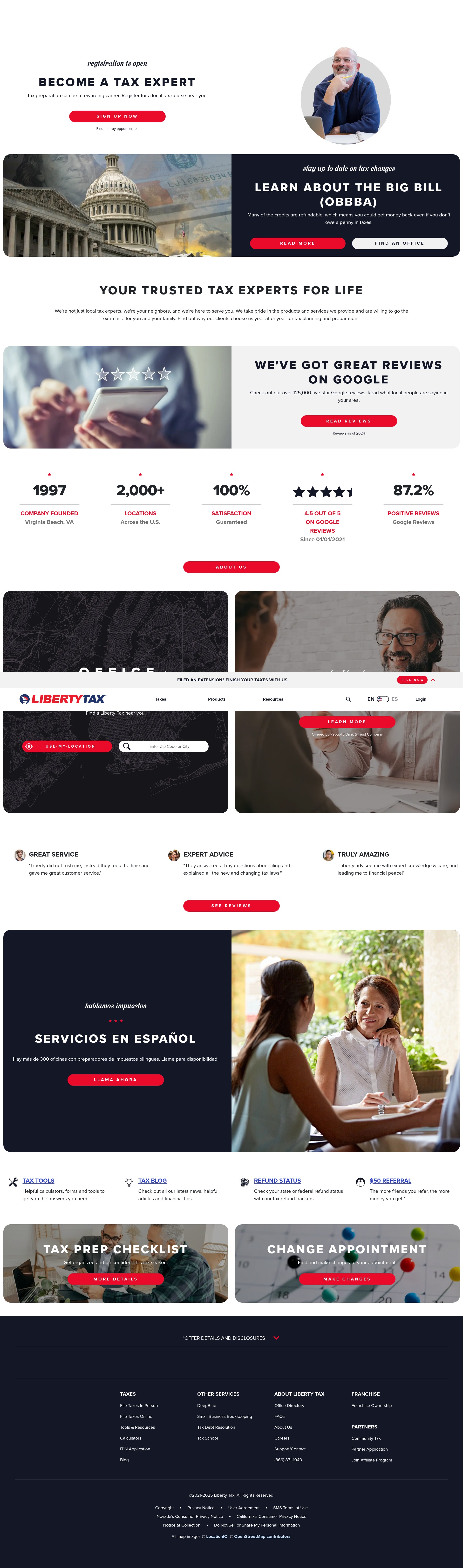 Screenshot of libertytax.com