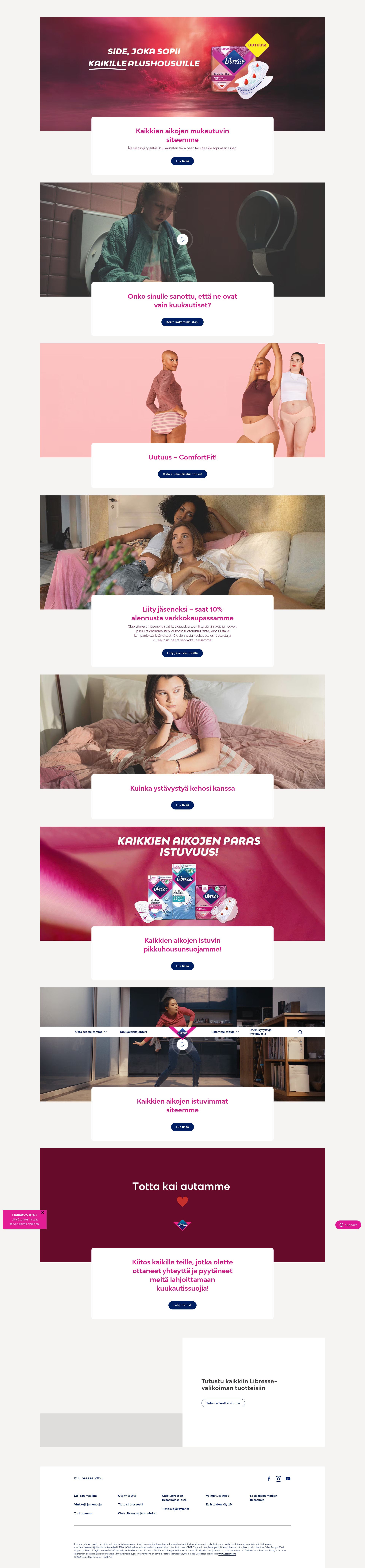 Screenshot of libresse.fi