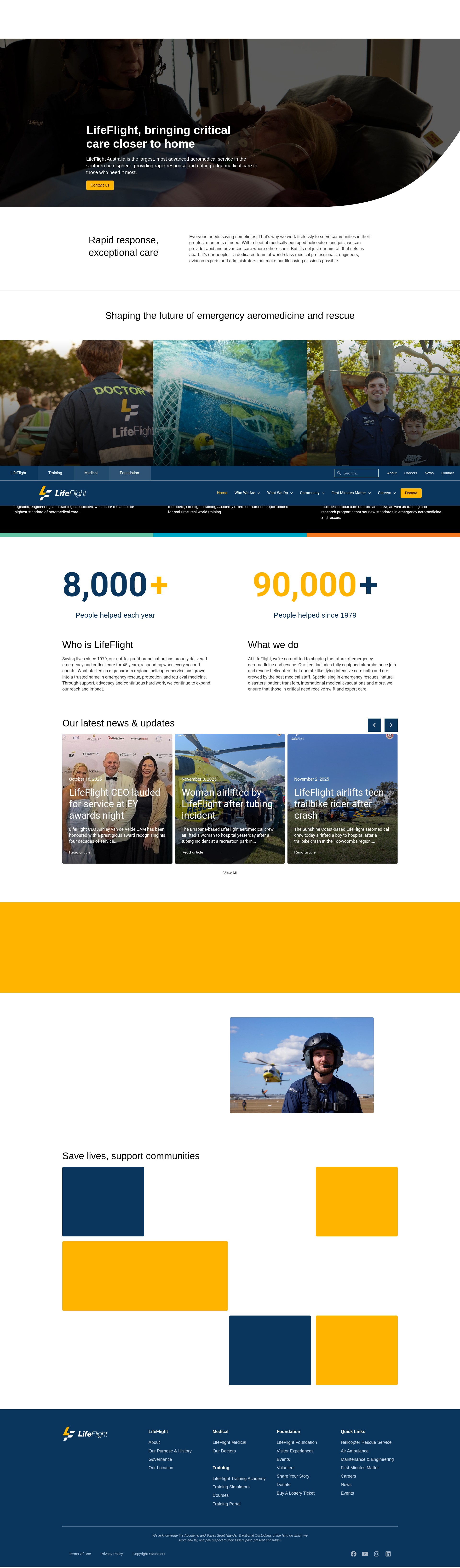 Screenshot of lifeflight.org.au