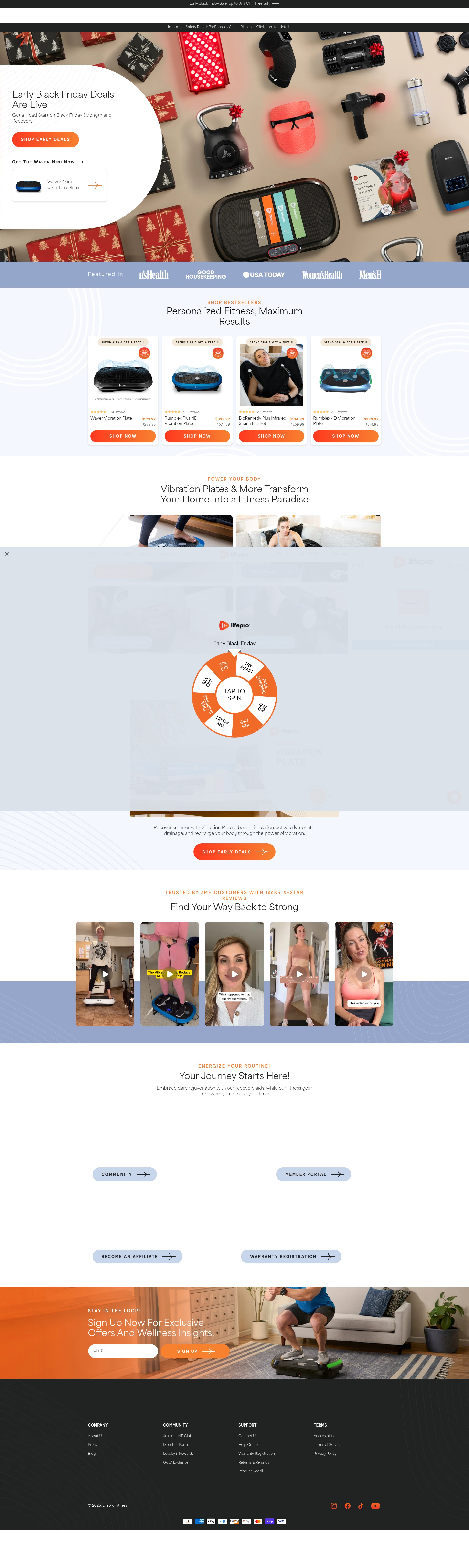 Screenshot of lifeprofitness.com