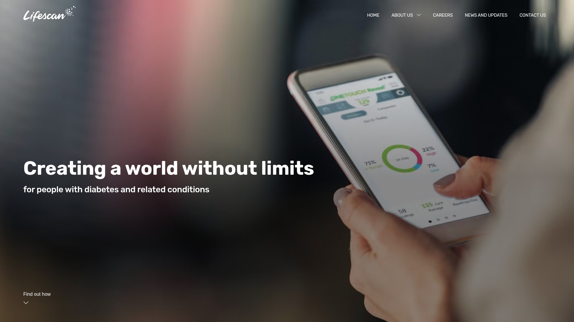 Screenshot of lifescan.com