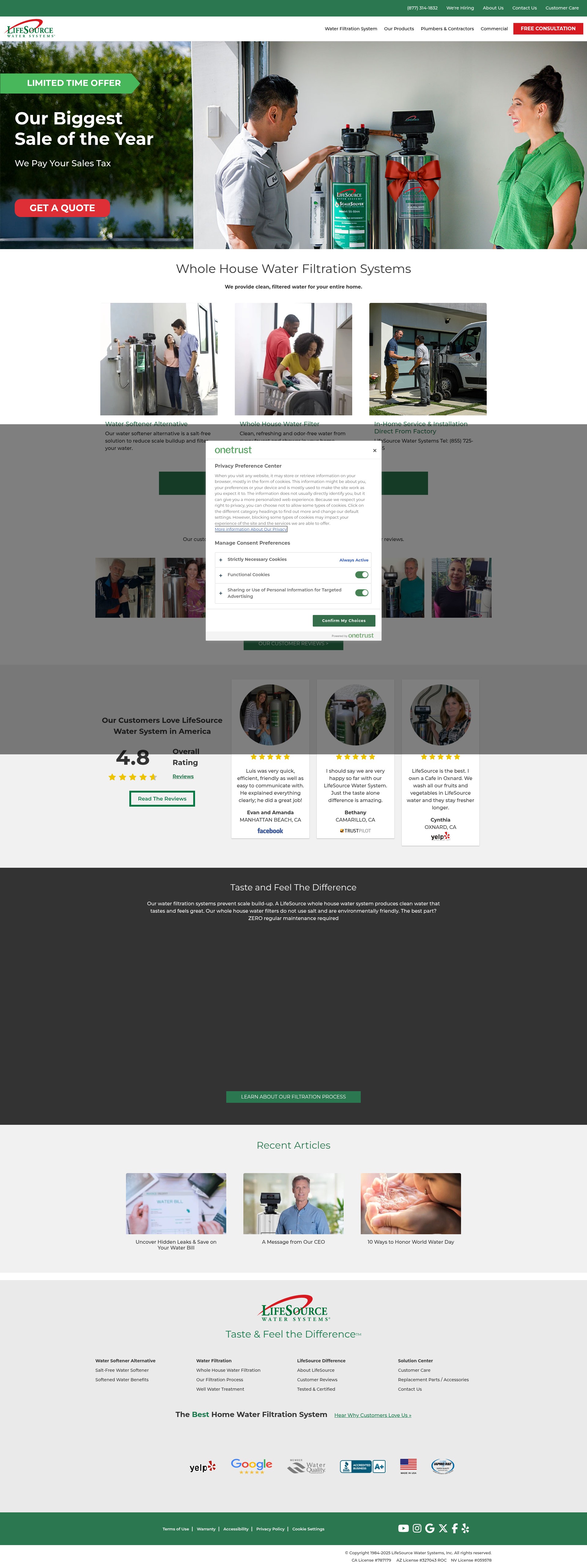 Screenshot of lifesourcewater.com