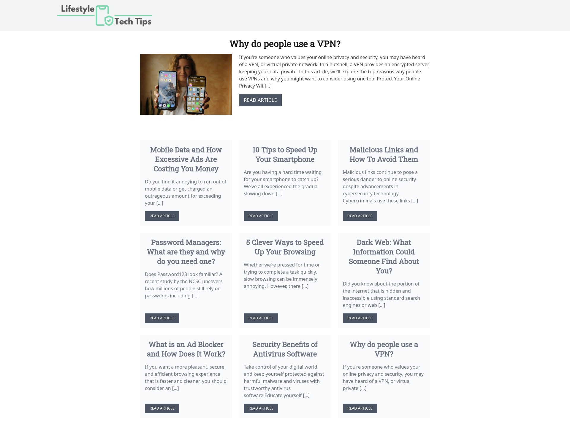 Screenshot of lifestyletechtips.com