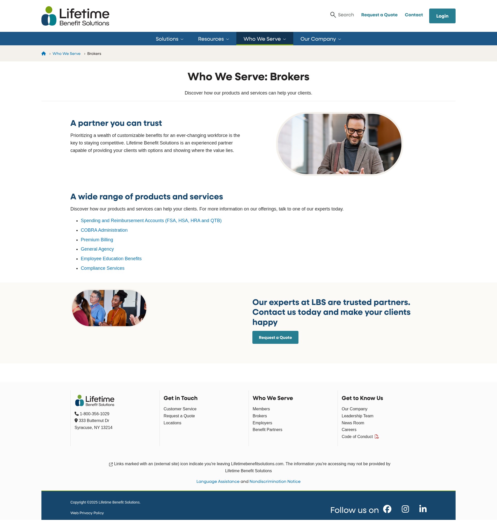 Screenshot of lifetimebenefitsolutions.com
