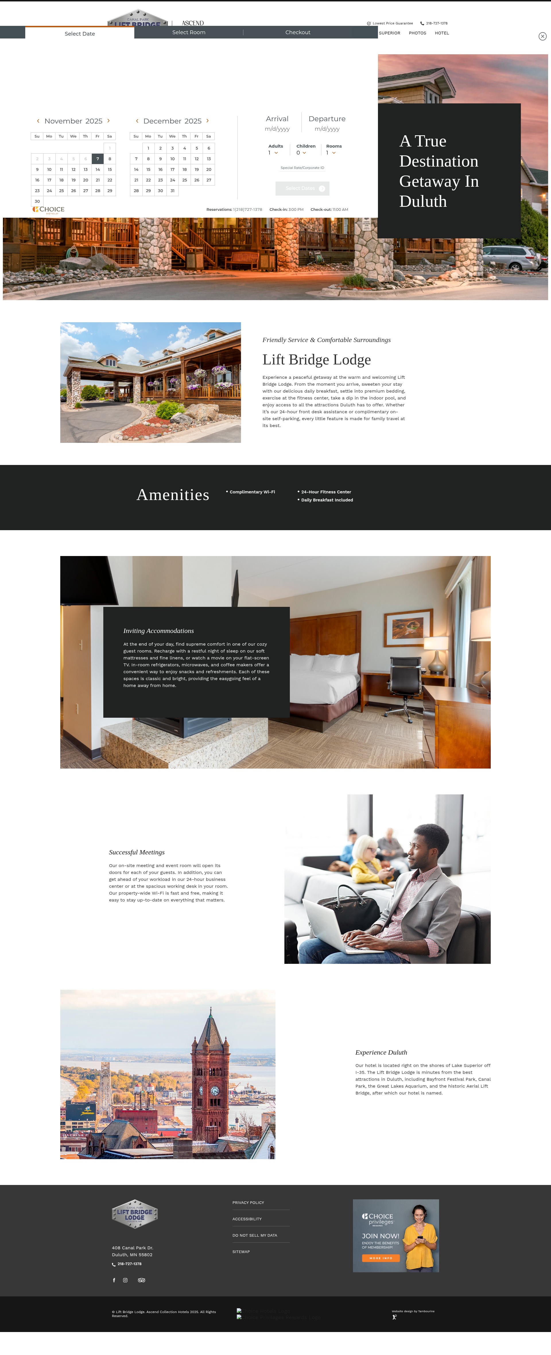 Screenshot of liftbridgelodge.com
