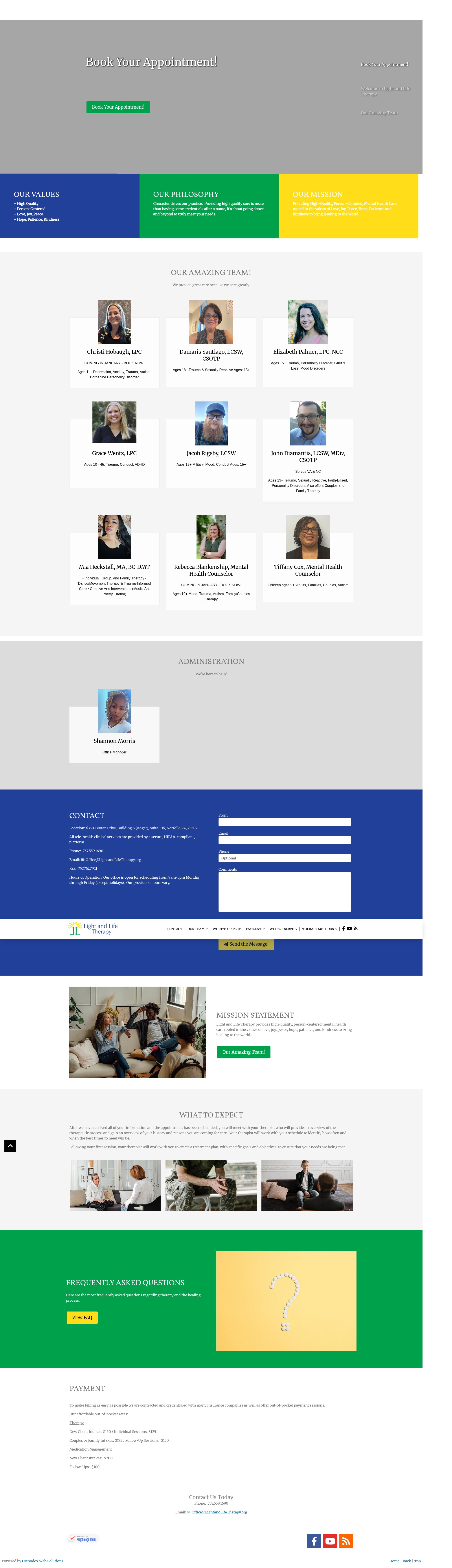 Screenshot of lightandlifetherapy.org