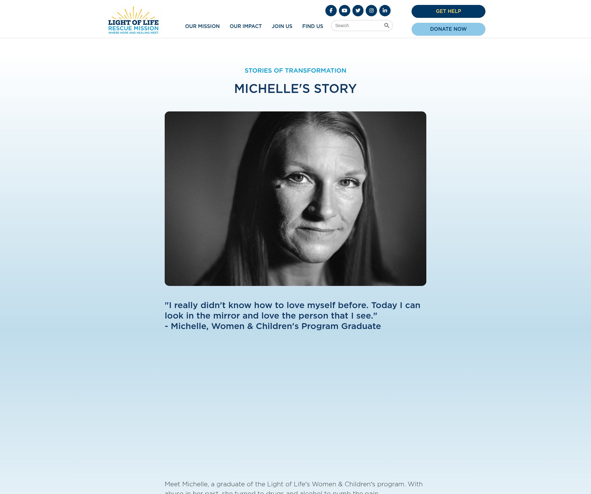 Screenshot of lightoflife.org