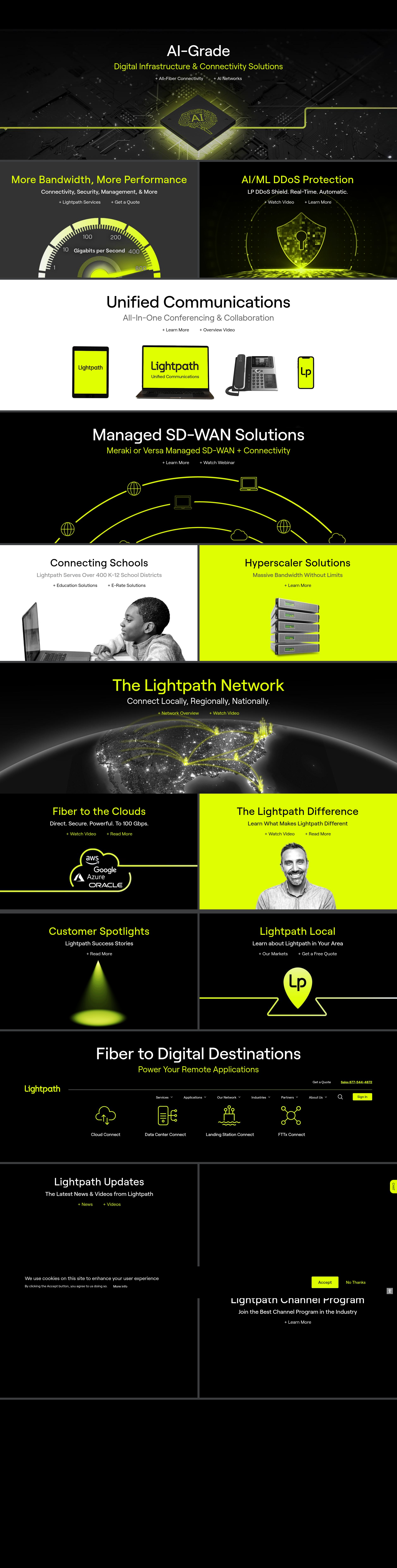 Screenshot of lightpathfiber.com