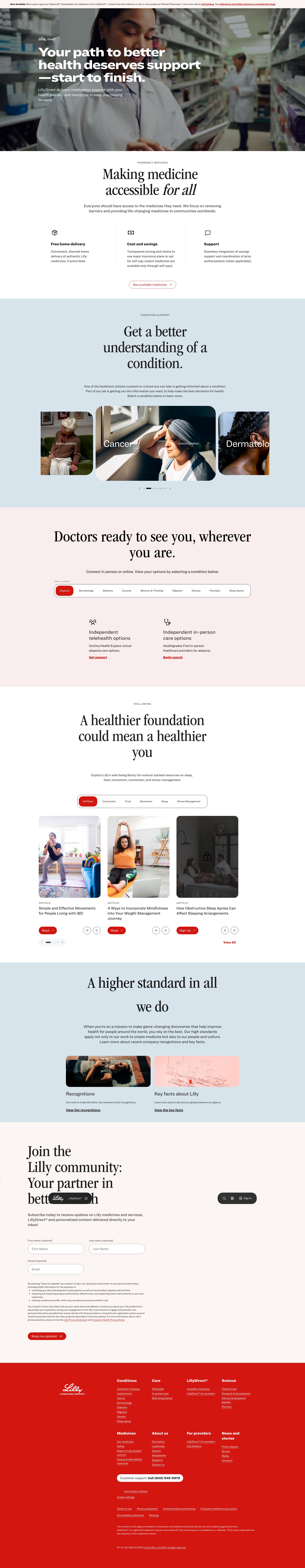Screenshot of lillydirect.lilly.com