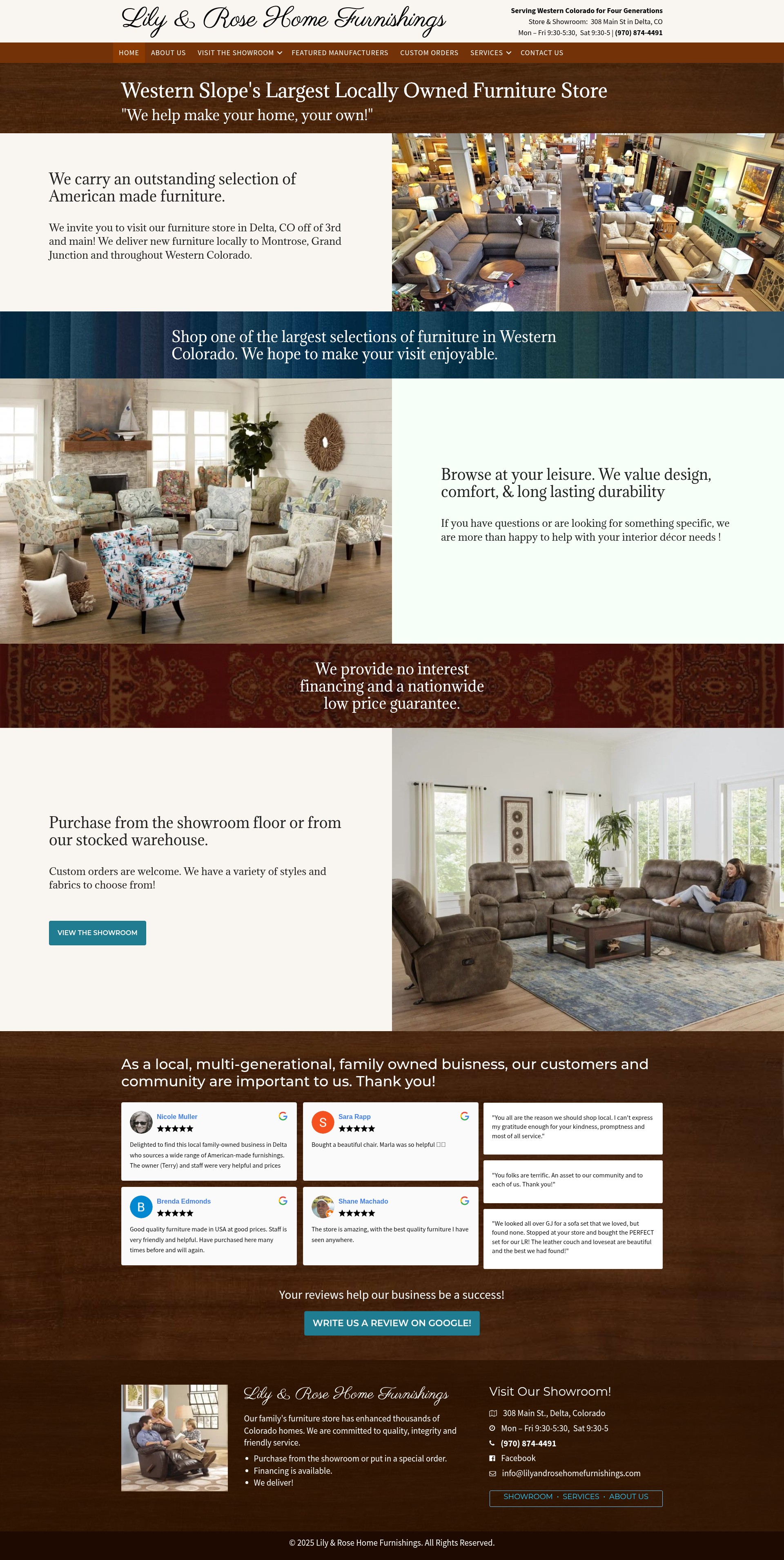 Screenshot of lilyandrosehomefurnishings.com