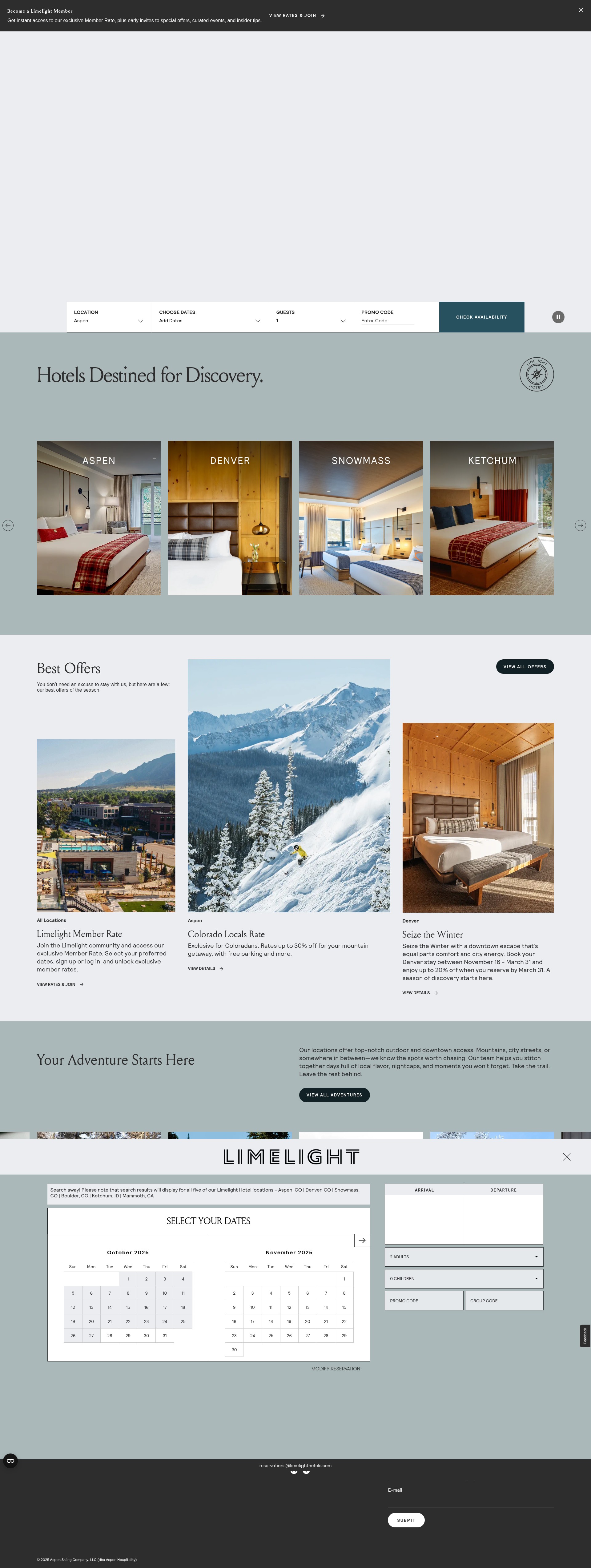 Screenshot of limelighthotels.com