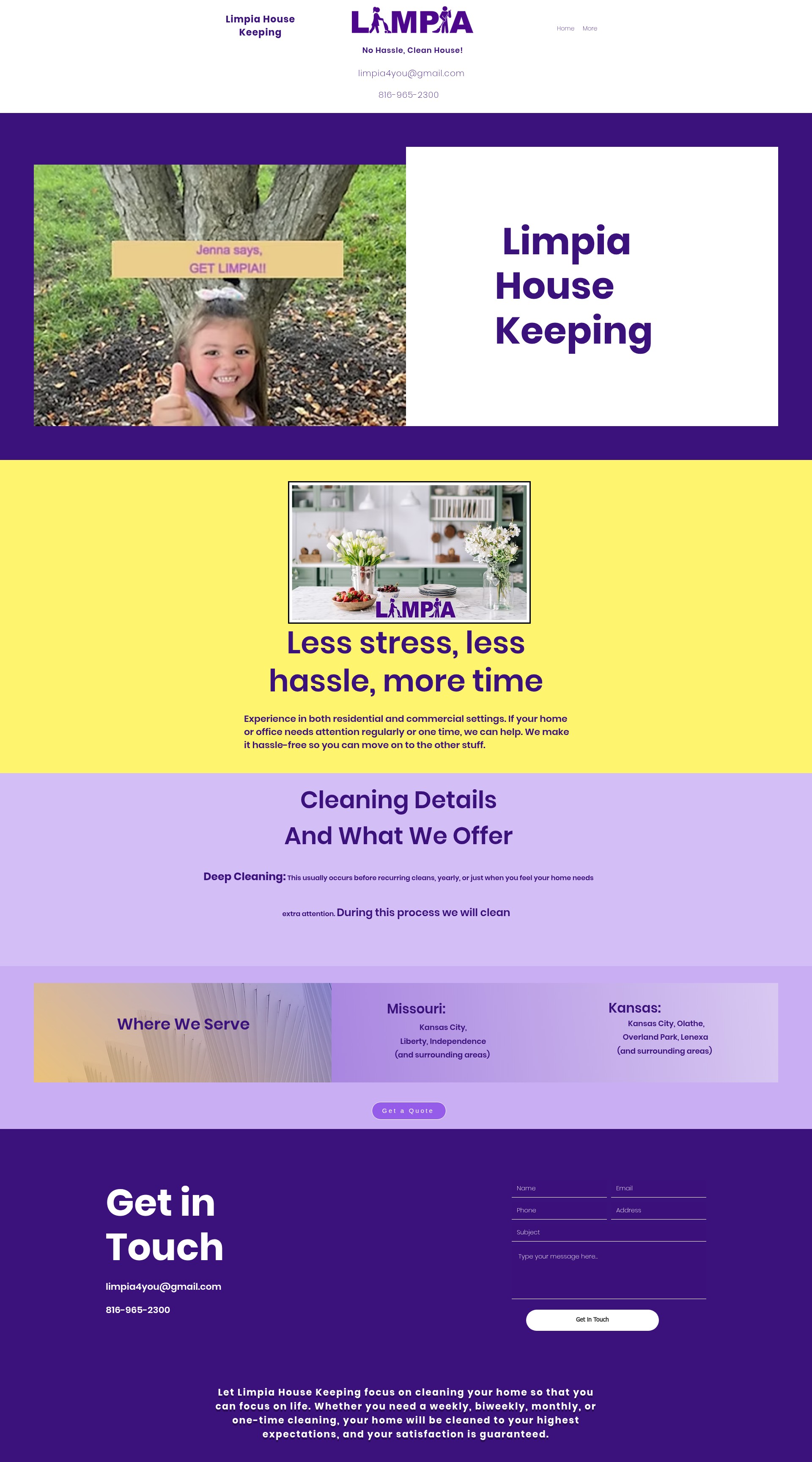 Screenshot of limpiahousekeeping.com