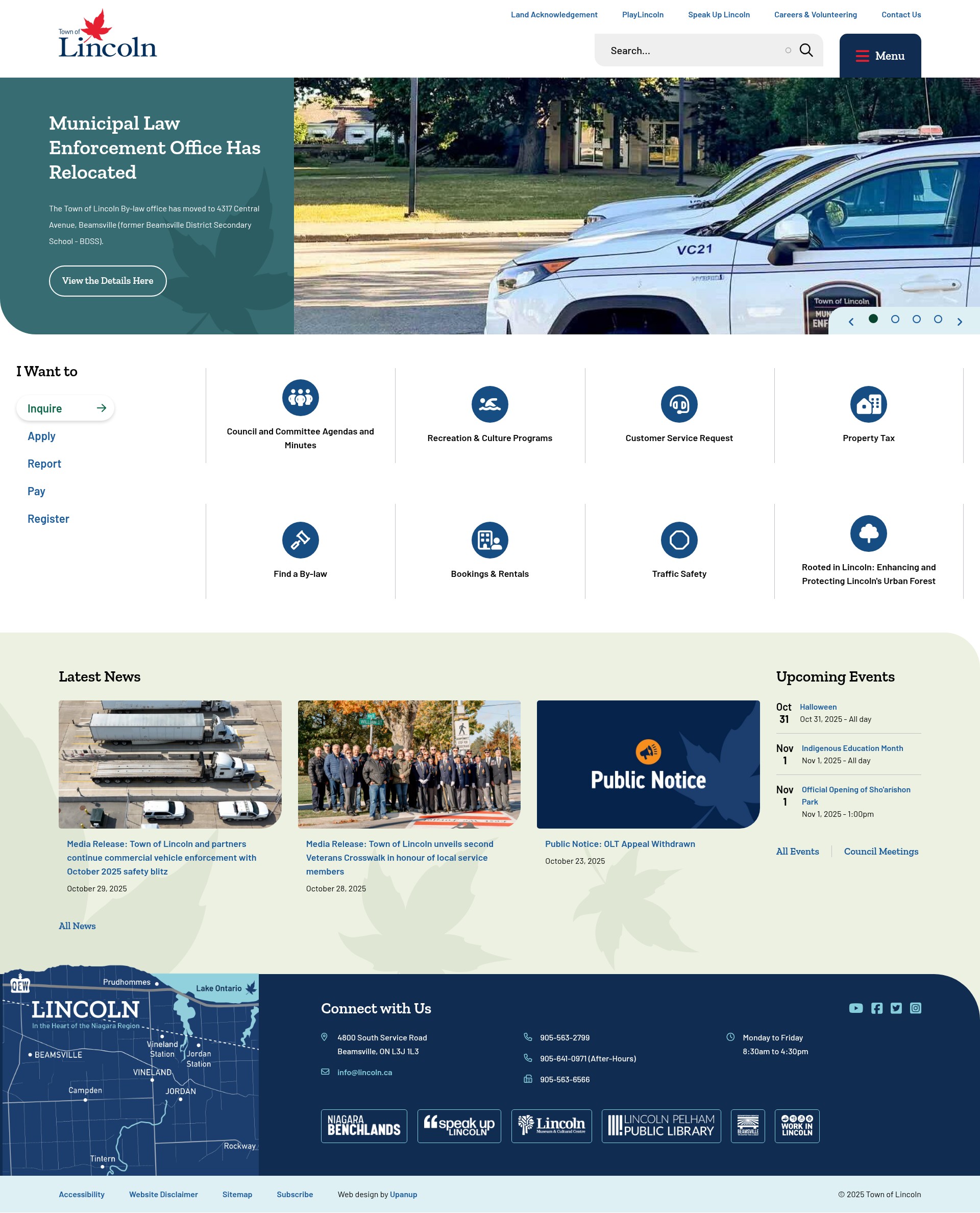 Screenshot of lincoln.ca