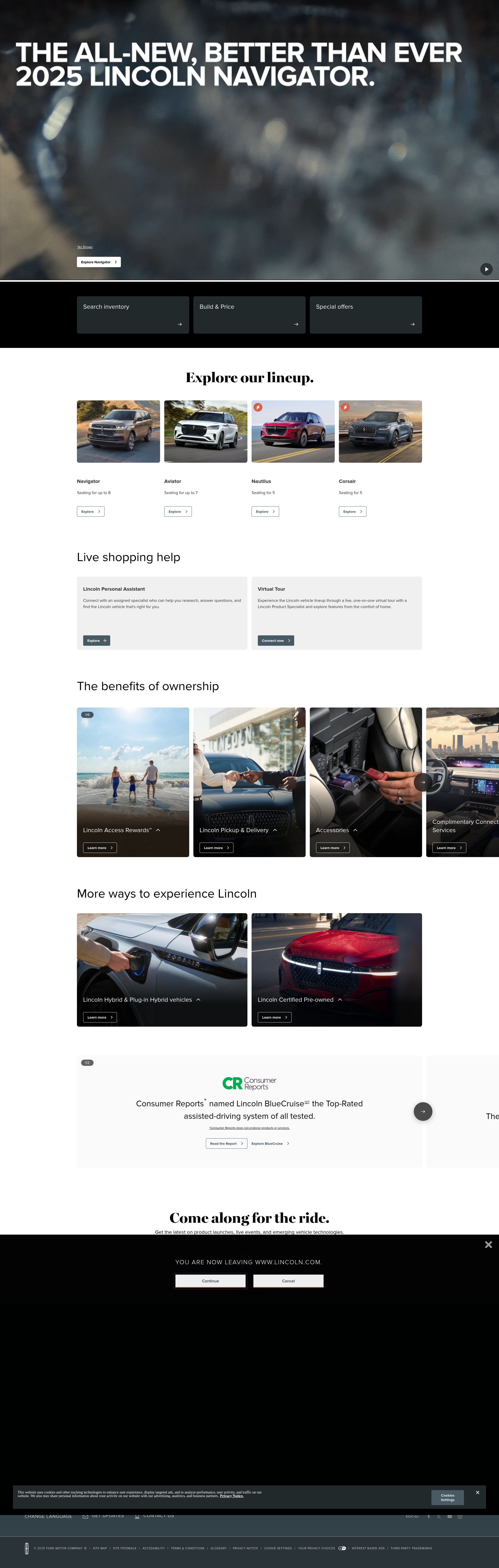 Screenshot of lincoln.com