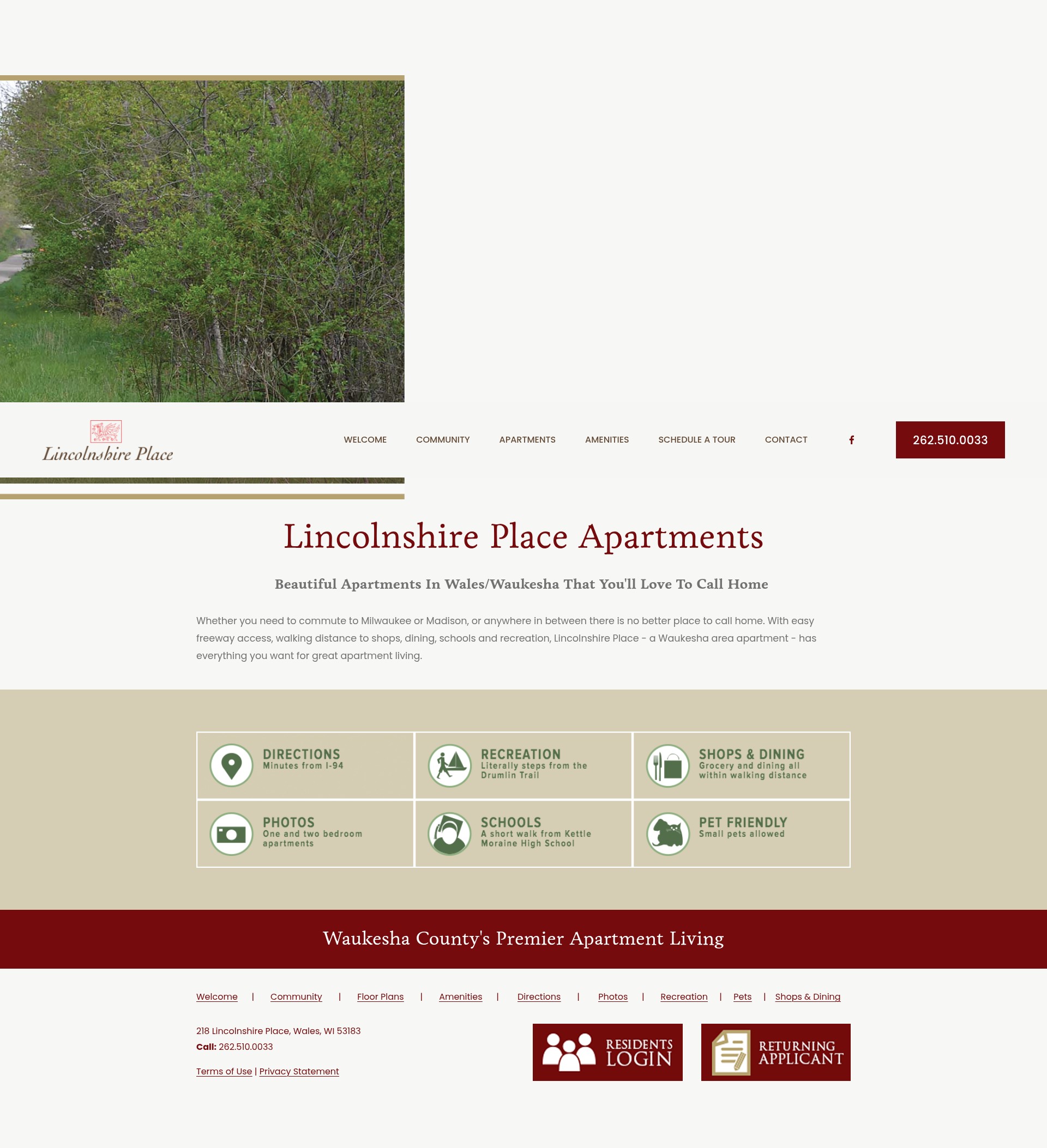 Screenshot of lincolnshireplaceapartments.com